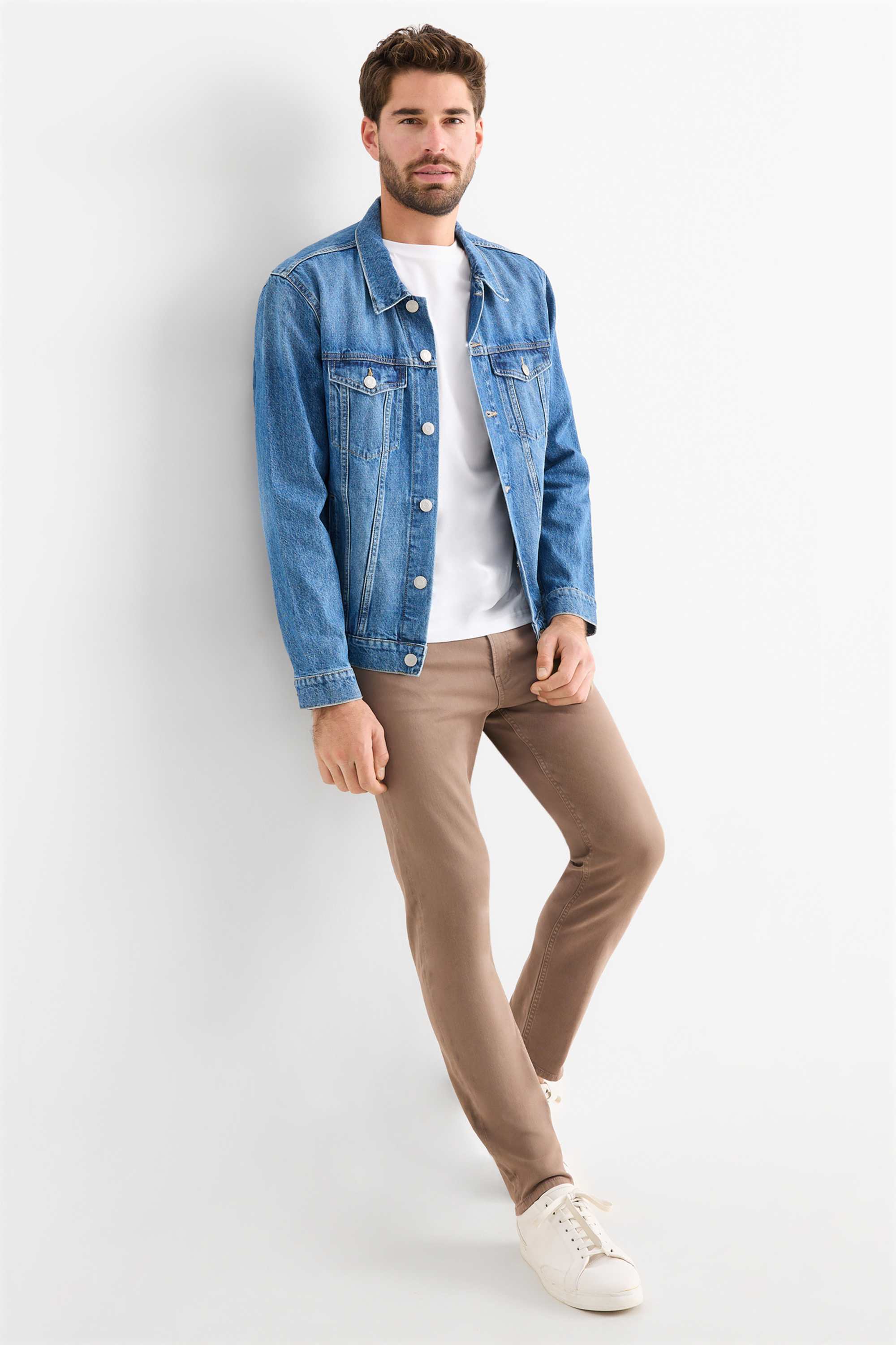 Trousers - slim fit - LYCRA® brown