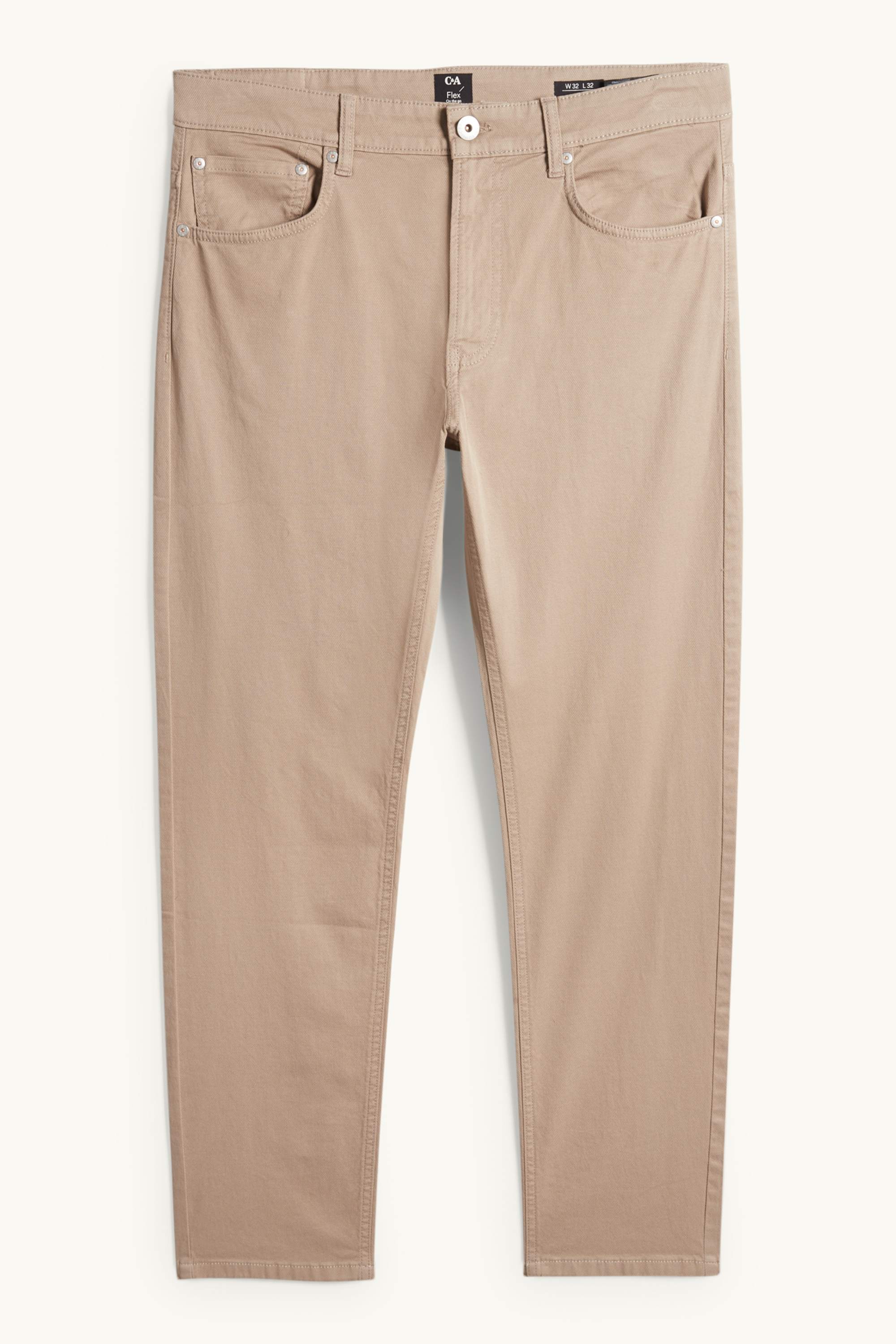 Trousers - slim fit - textured taupe