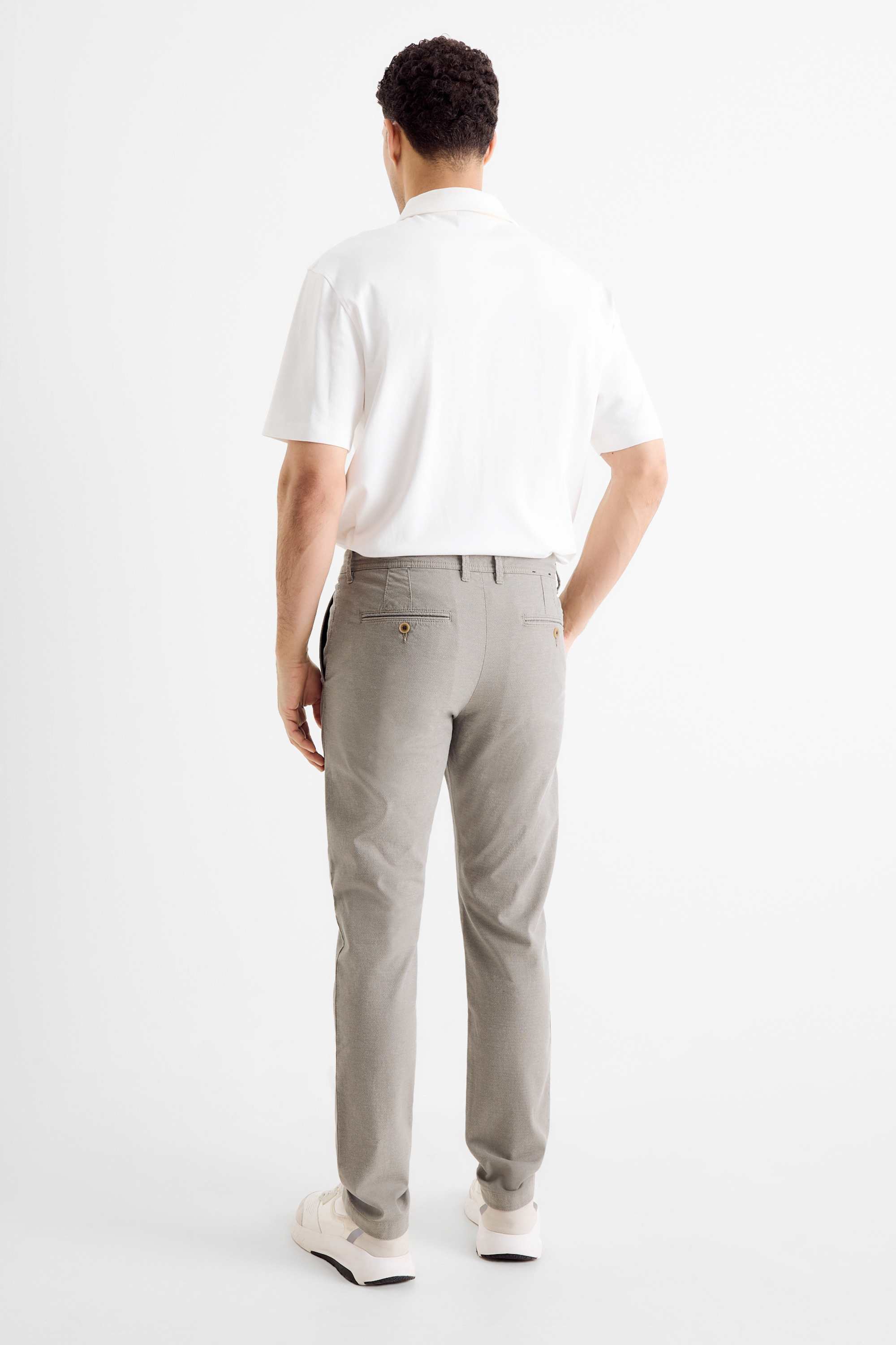 Chinos - slim fit - textured gray