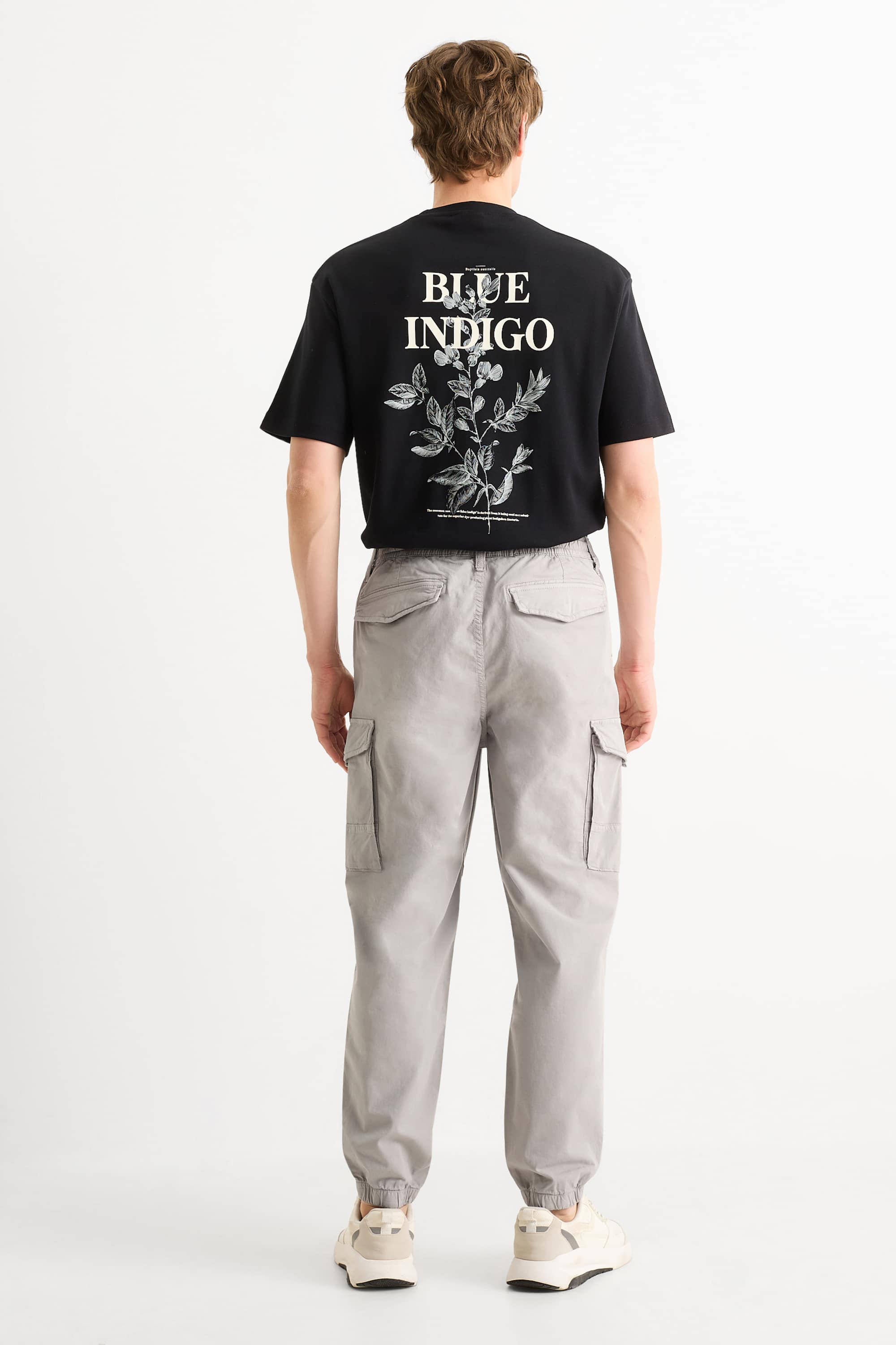 Cargo trousers - relaxed fit light gray