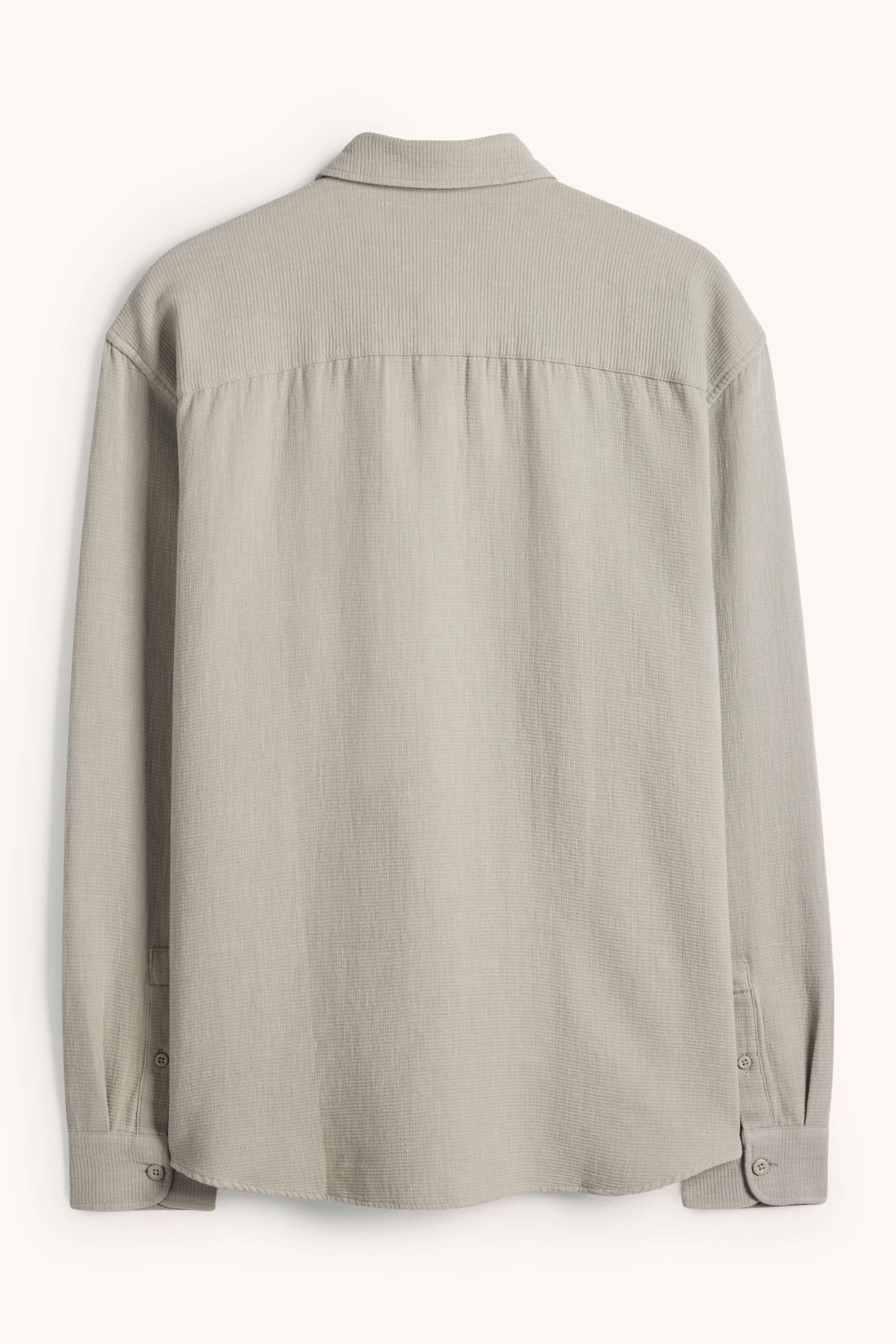 Shirt - loose fit - kent collar - textured light green