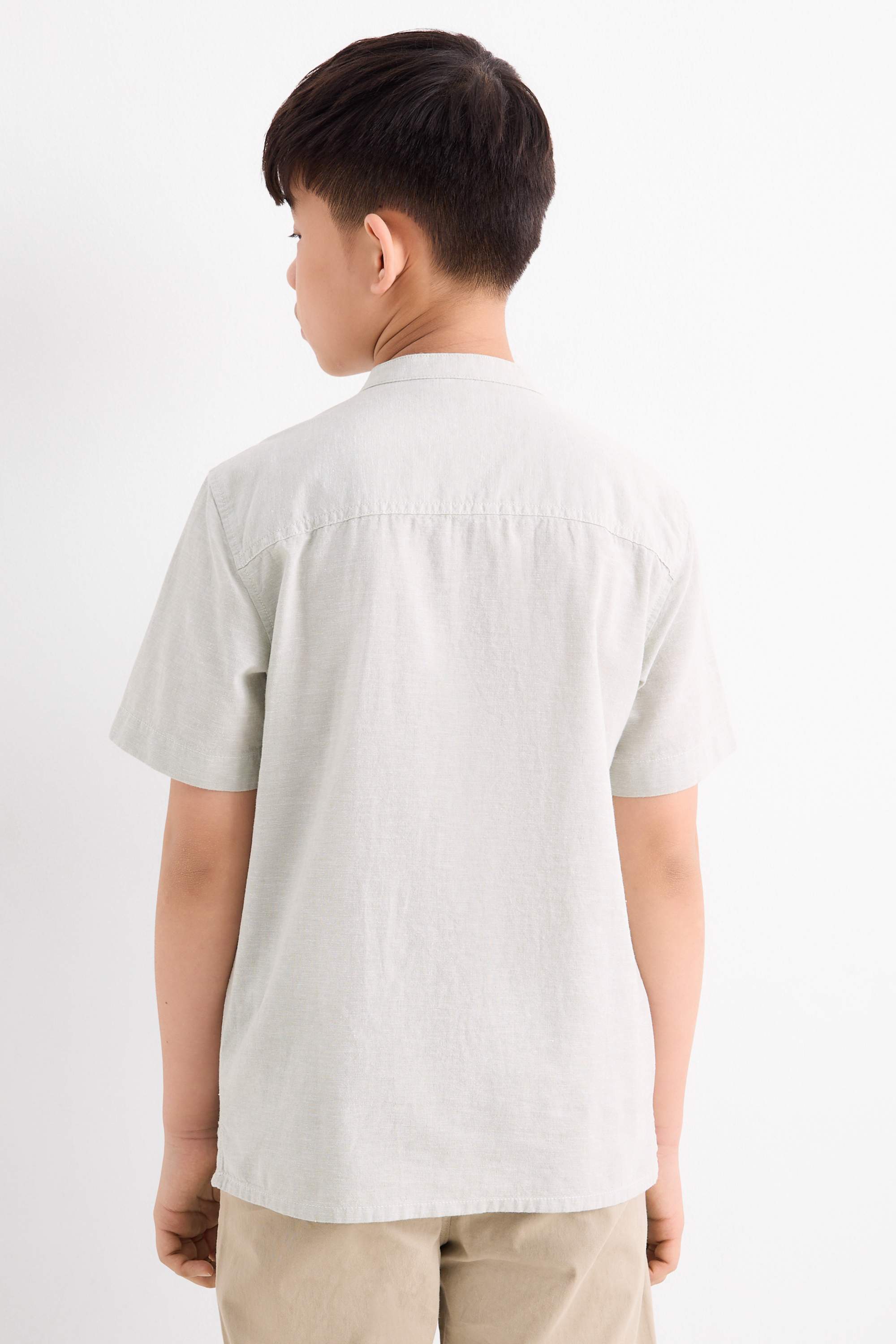 Shirt with linen content light gray