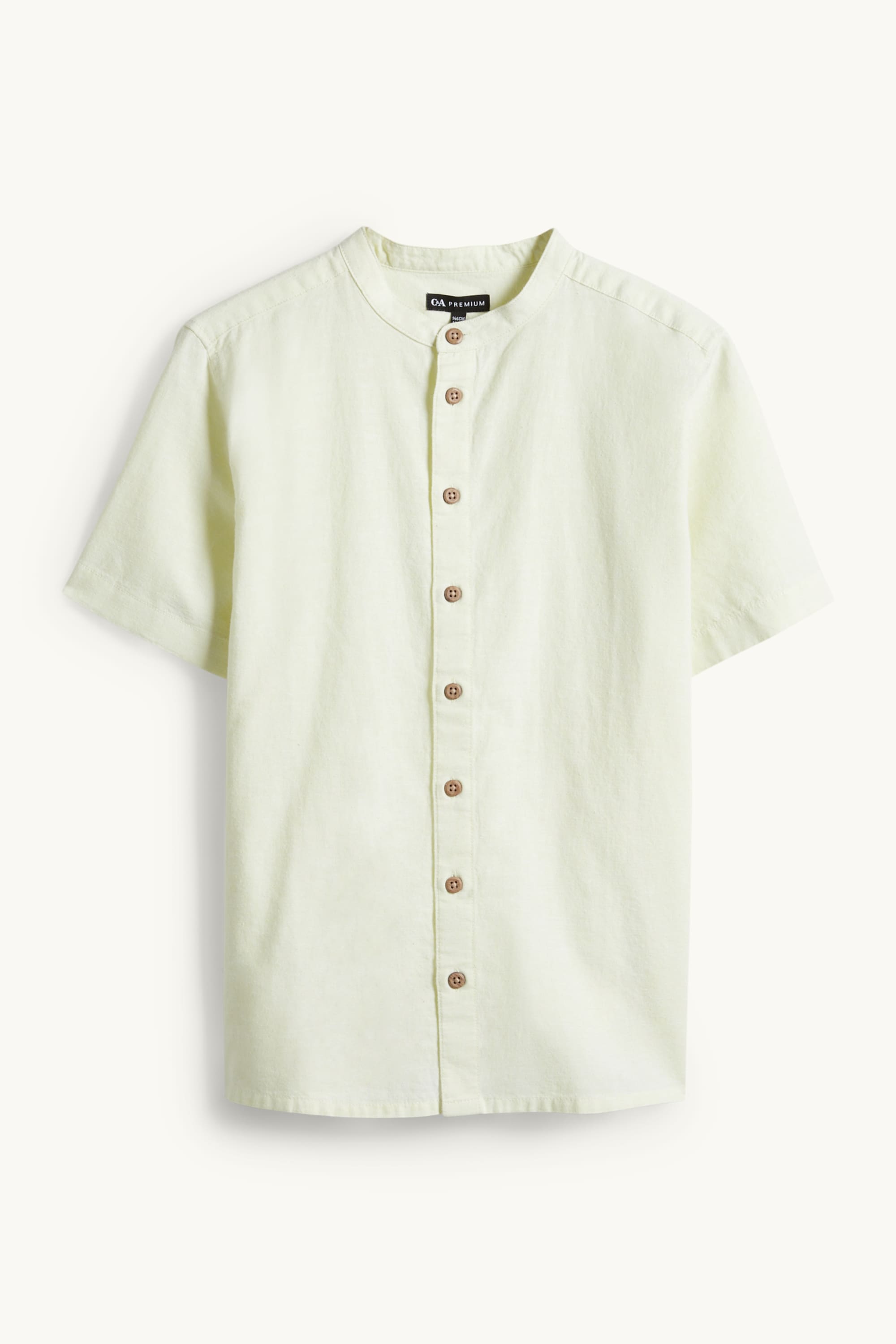 Shirt with linen content light yellow