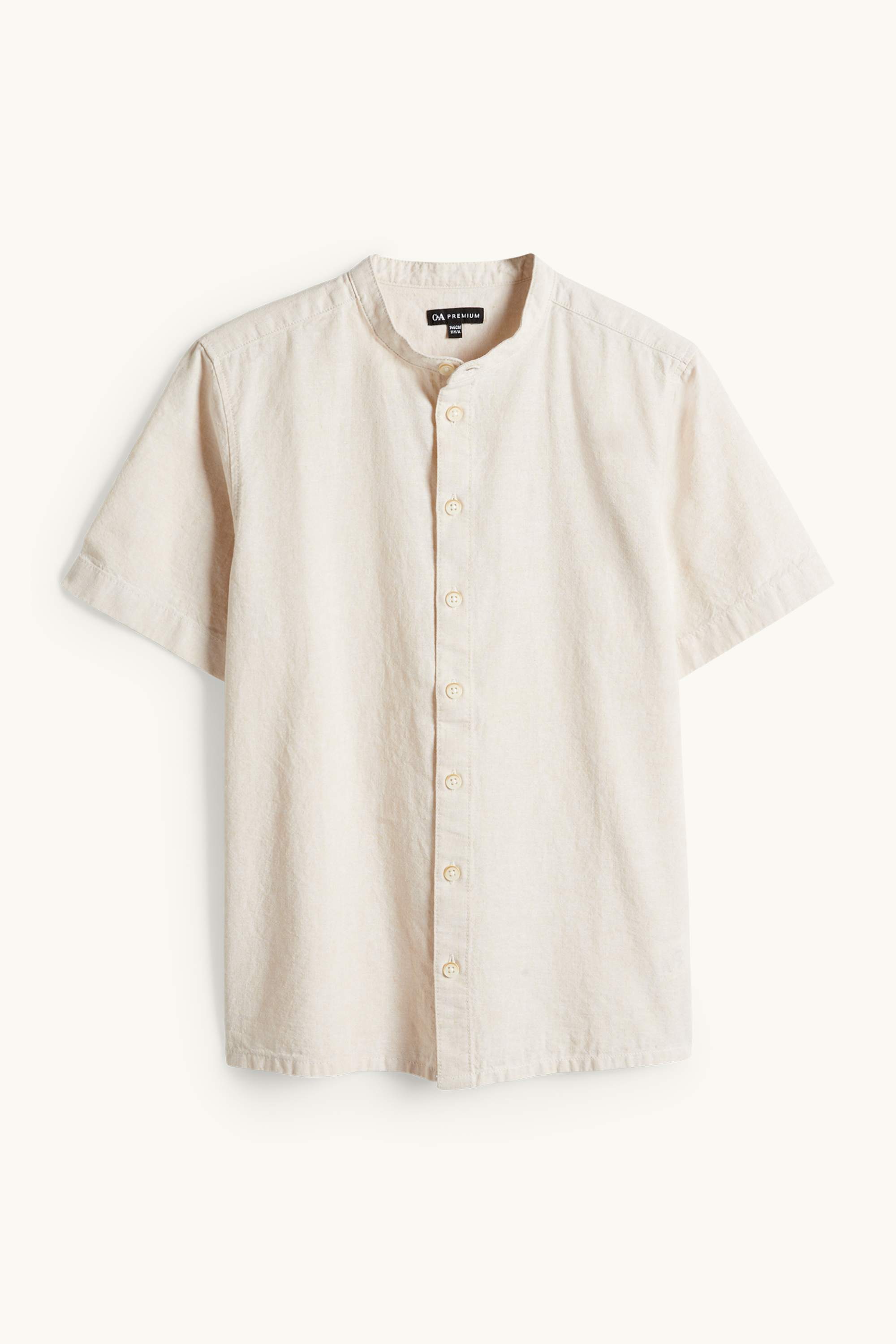 Shirt with linen content beige