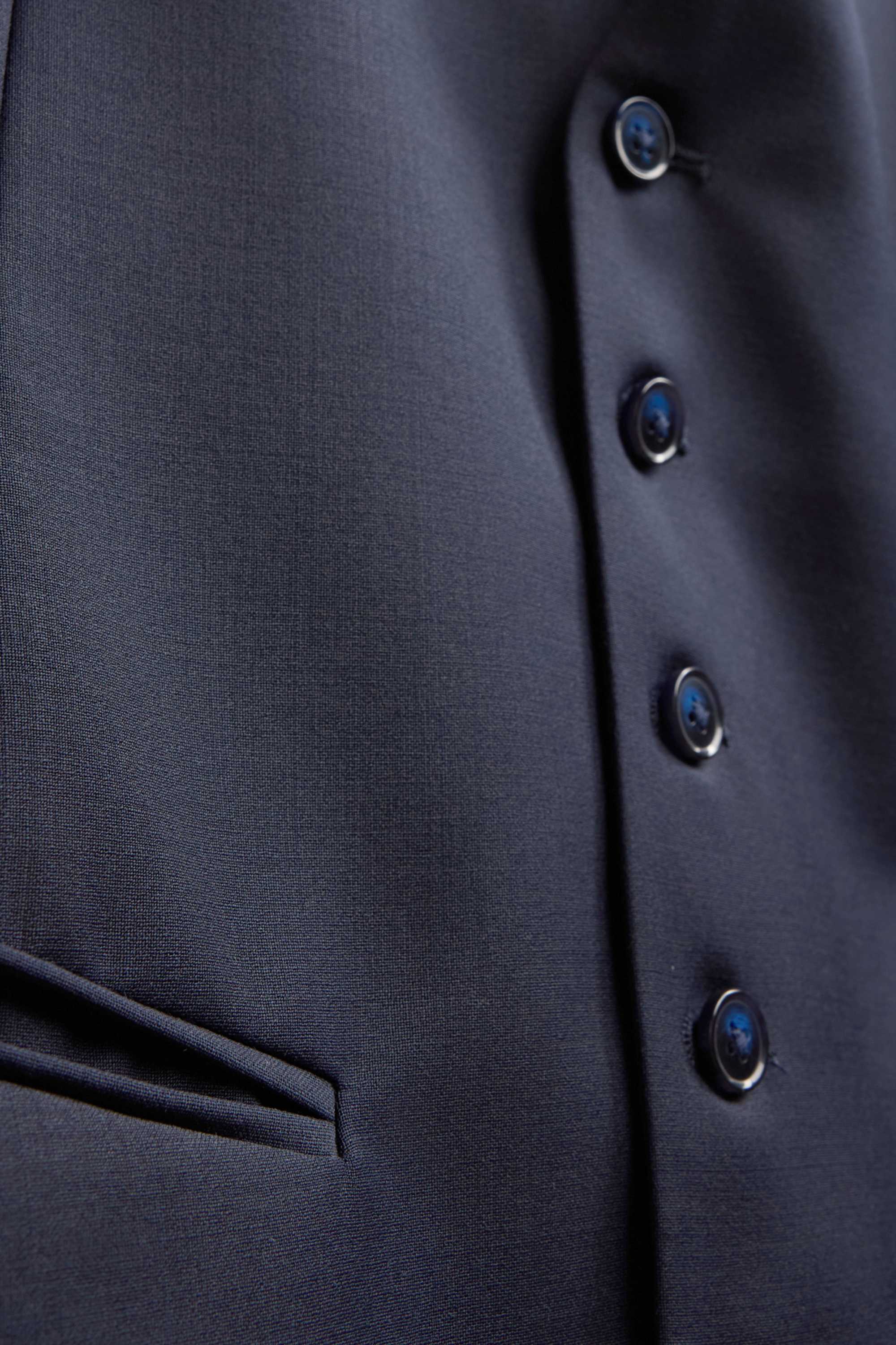 Waistcoat - regular fit - Flex - wool blend dark blue