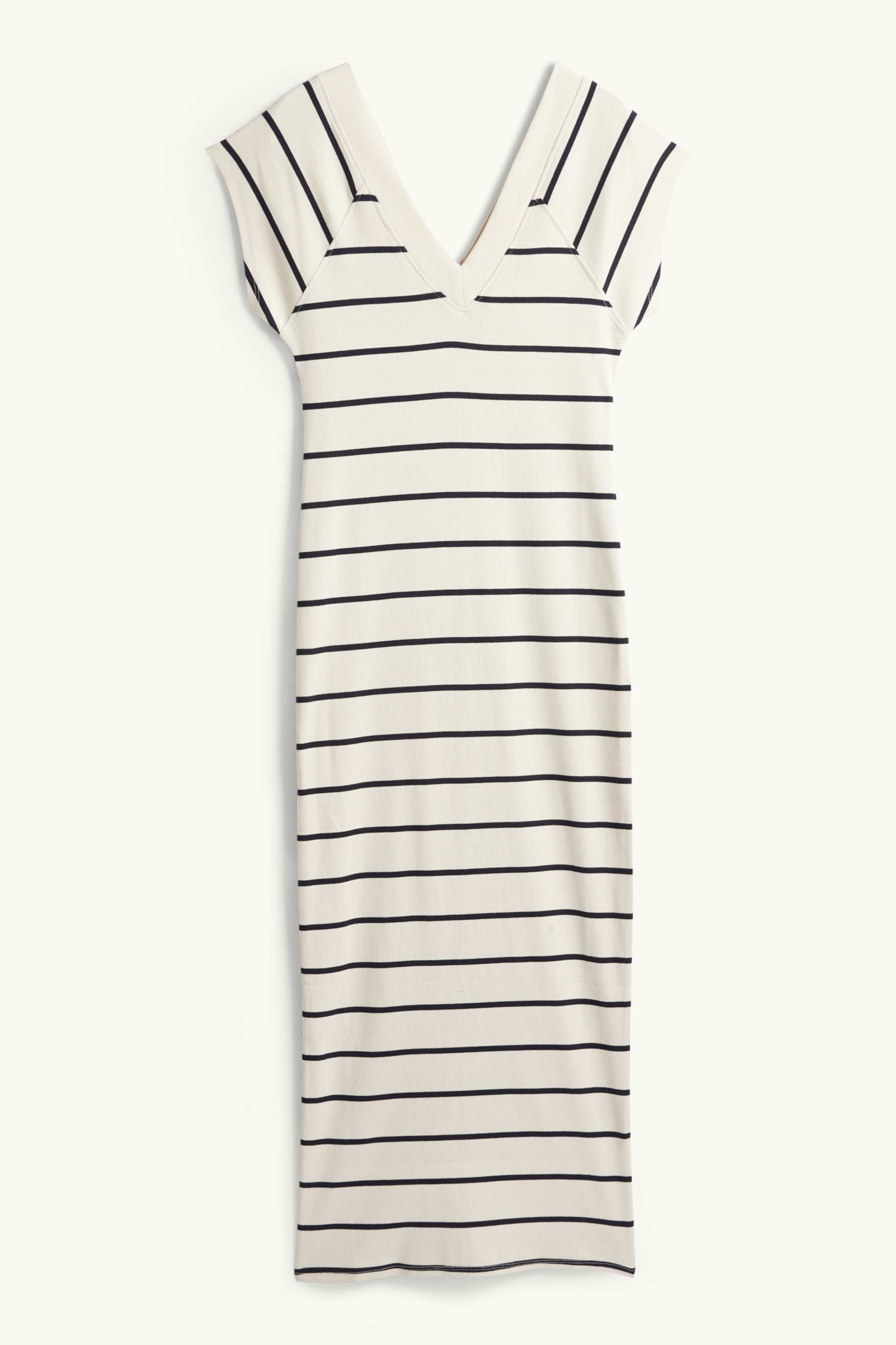 Bodycon dress - ribbed - striped beige