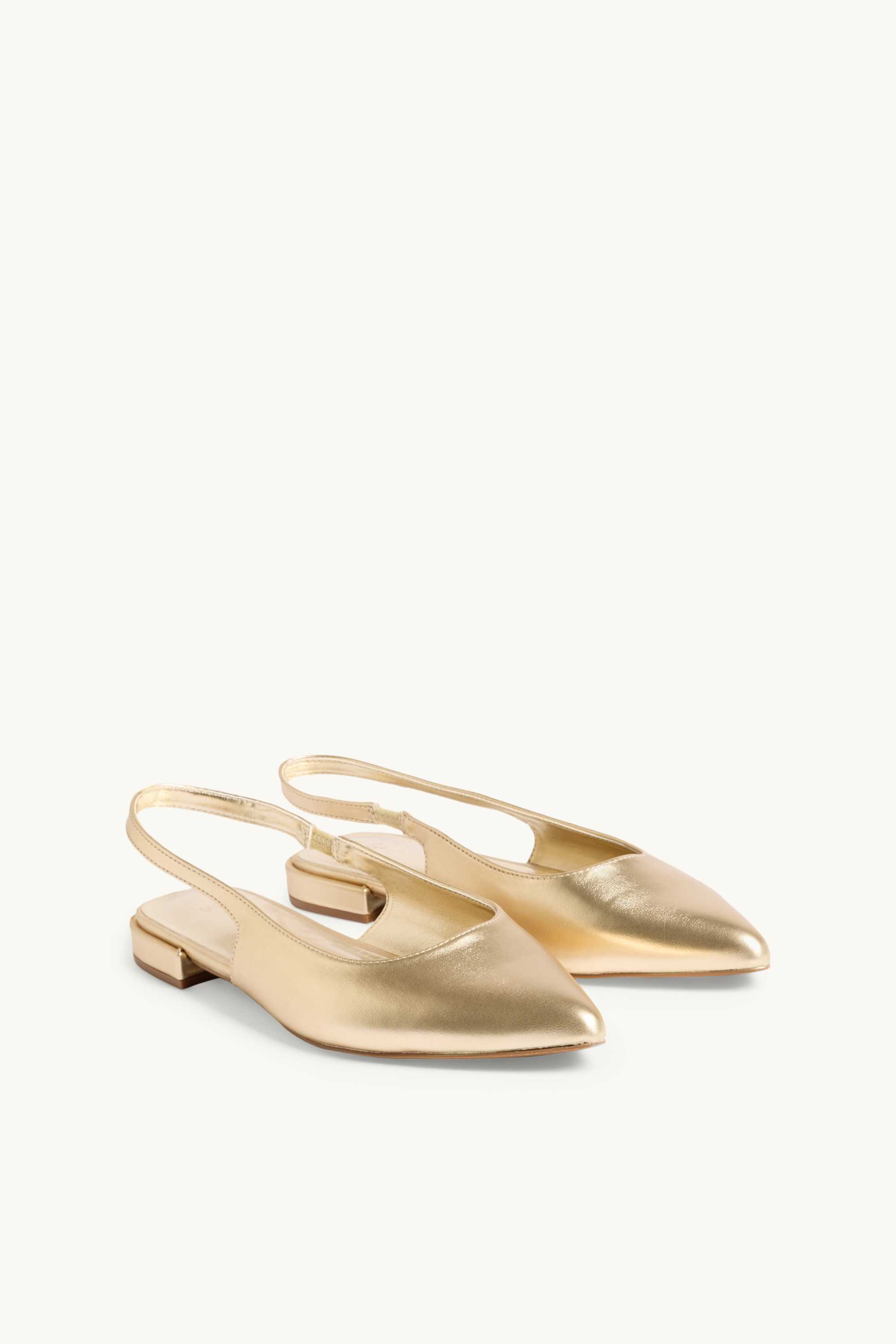 Sandals - faux leather - shiny gold