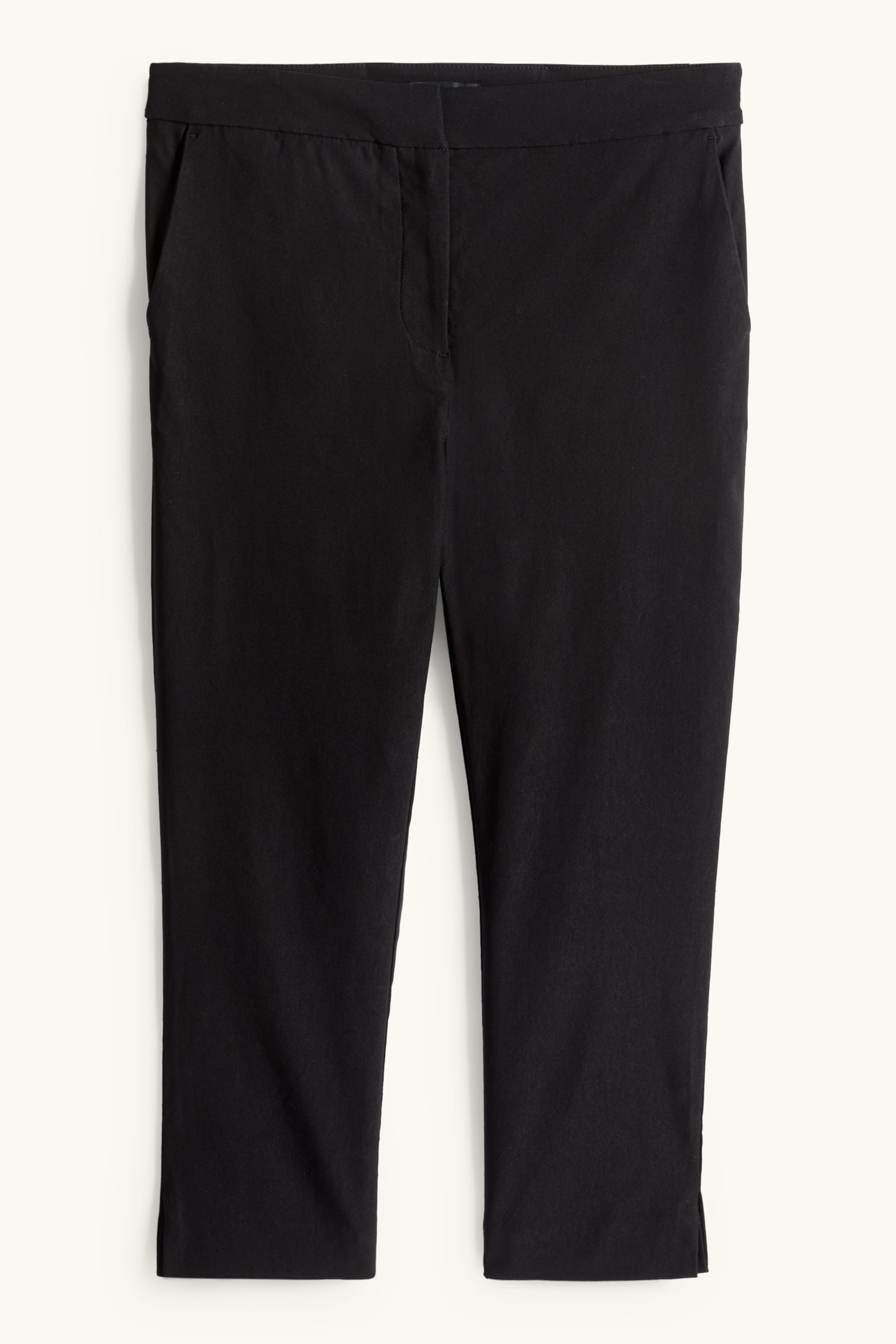 Capri trousers - mid-rise waist - slim fit black