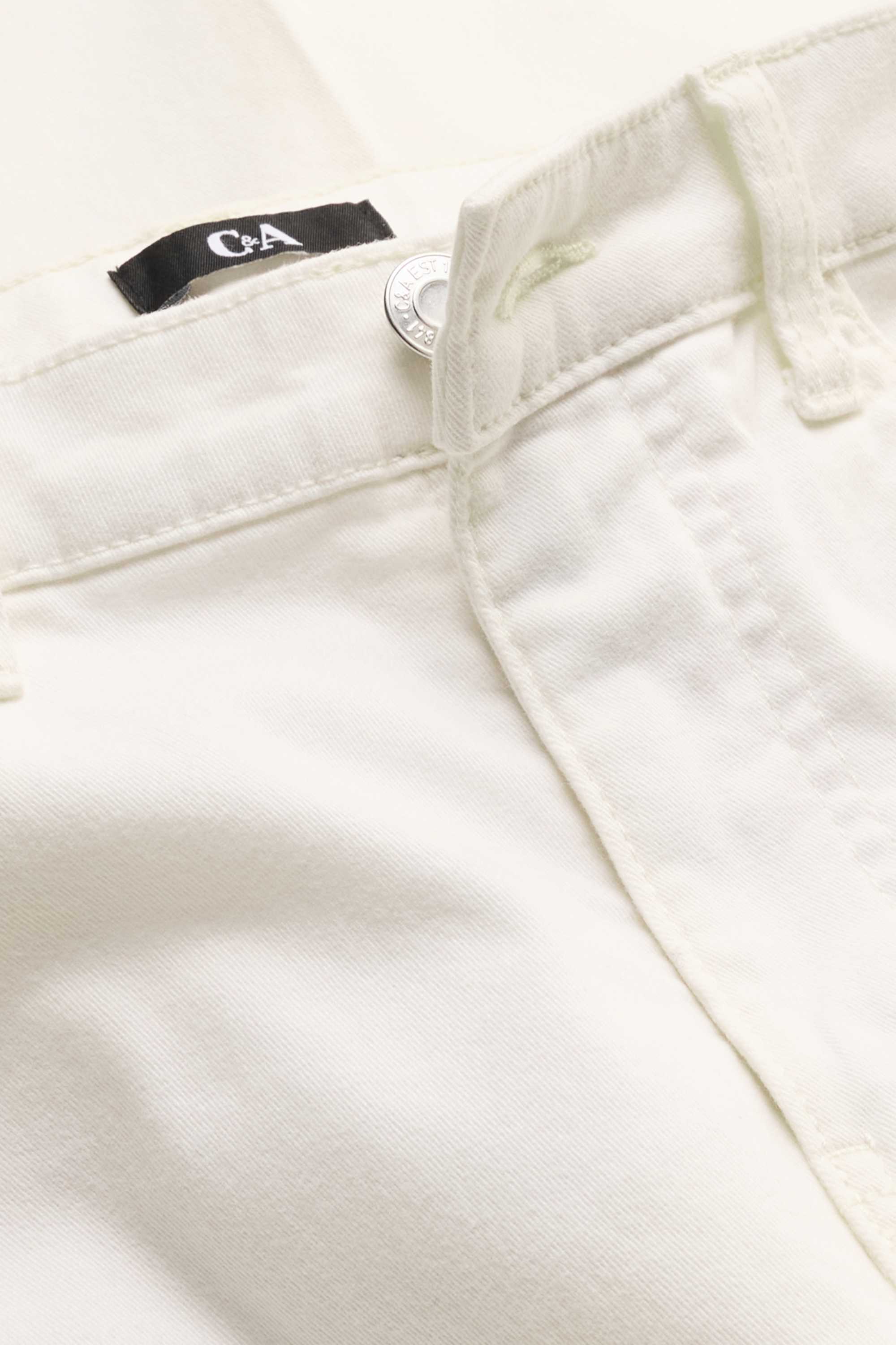 Cloth trousers - mid-rise waist - straight leg white