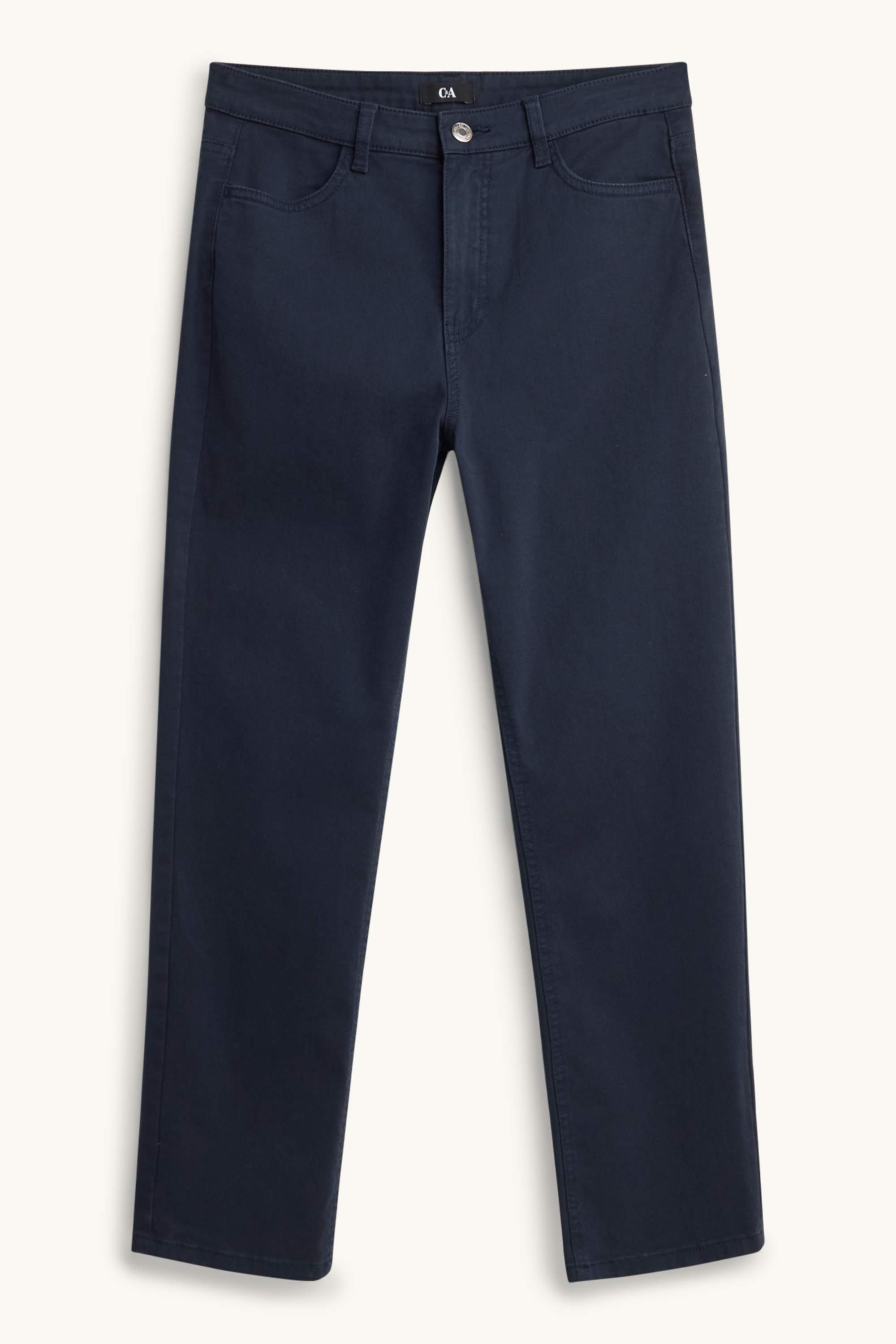 Cloth trousers - mid-rise waist - straight leg dark blue