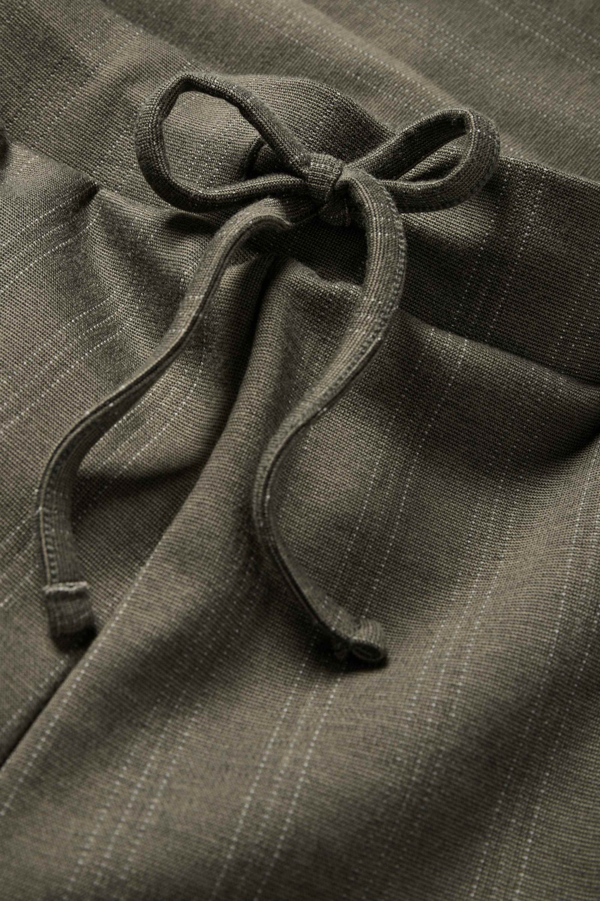 Jersey trousers - mid-rise waist - wide leg - pinstripes green