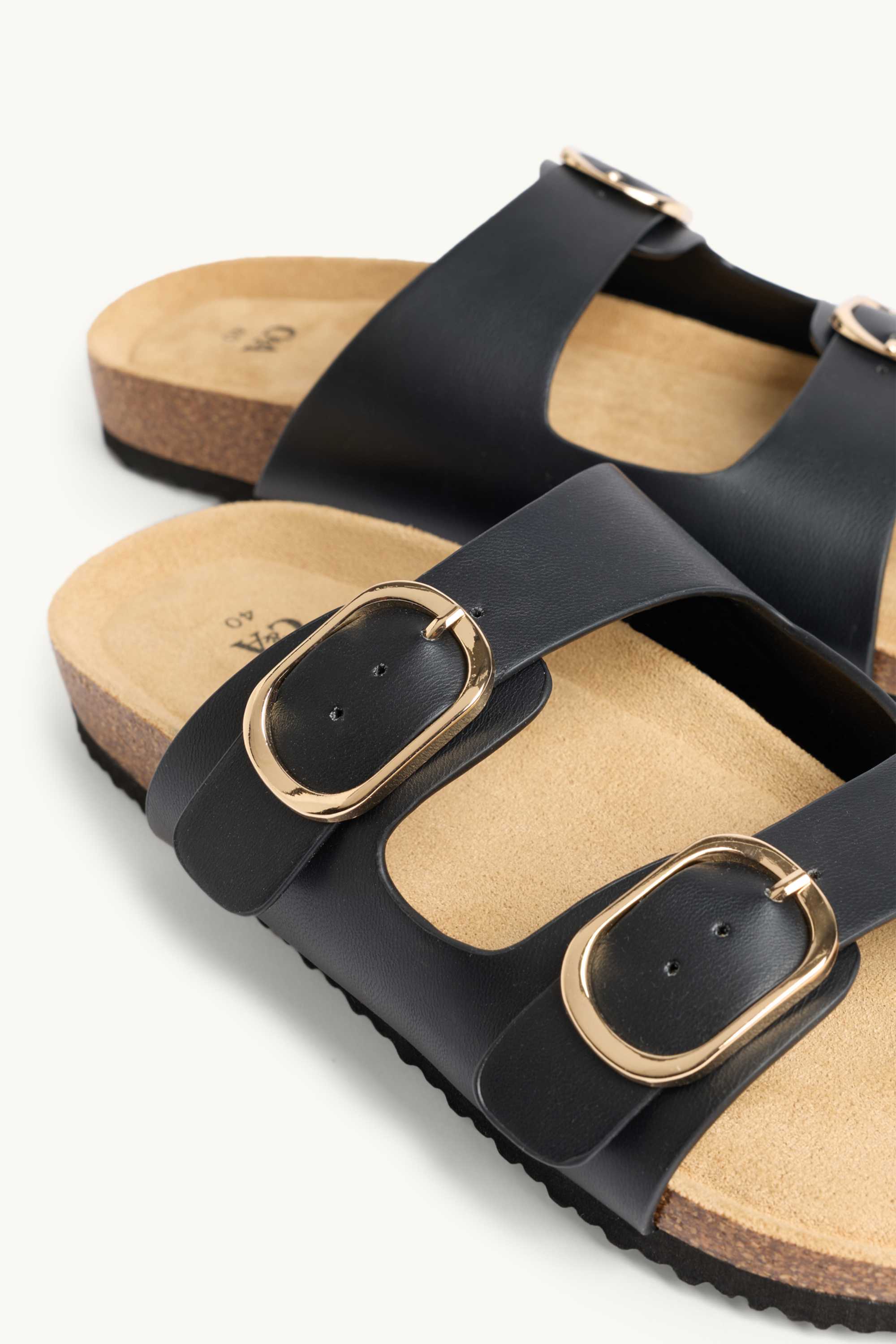 Sandals - faux leather black