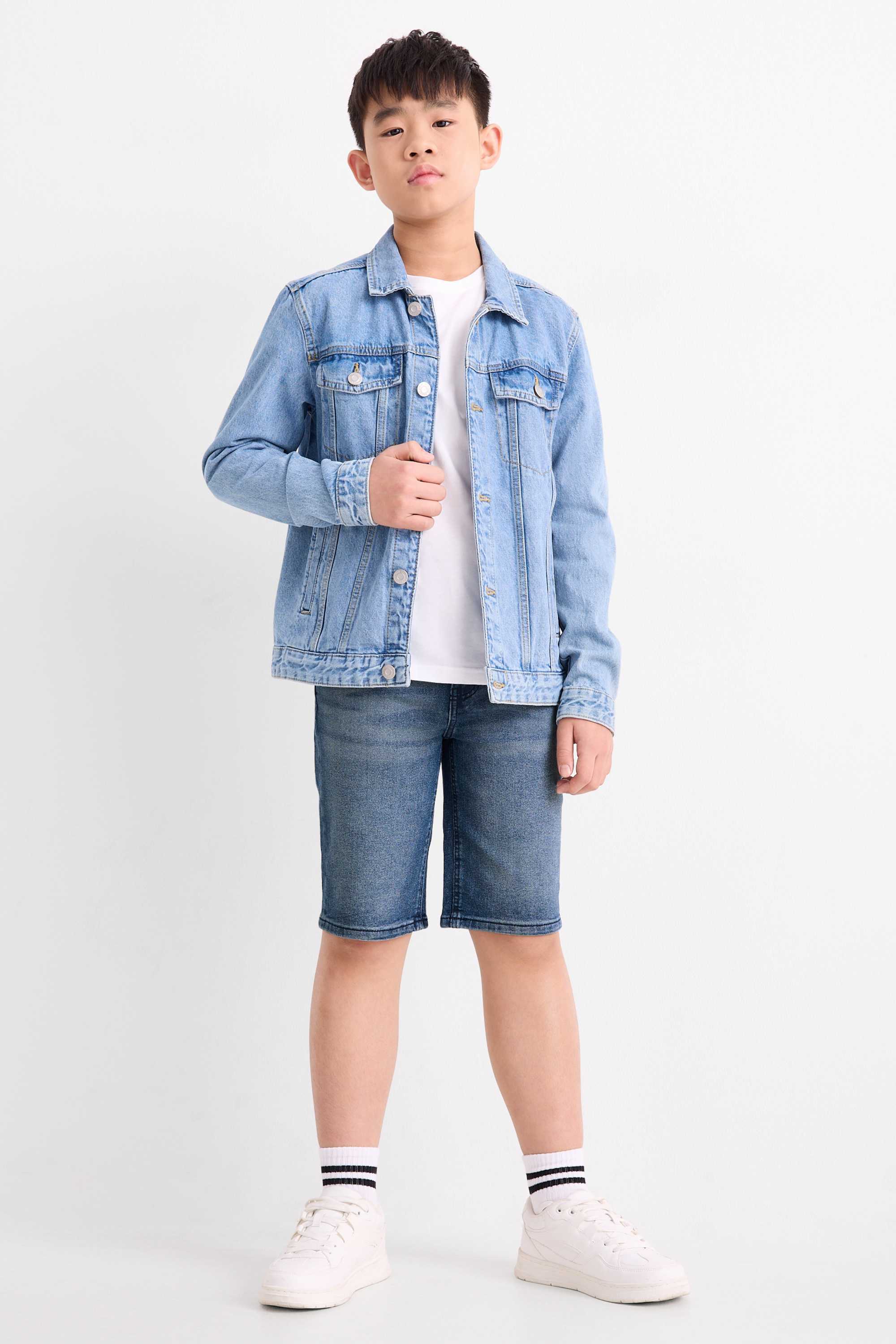 Multipack of 2 - denim Bermuda shorts blue / black