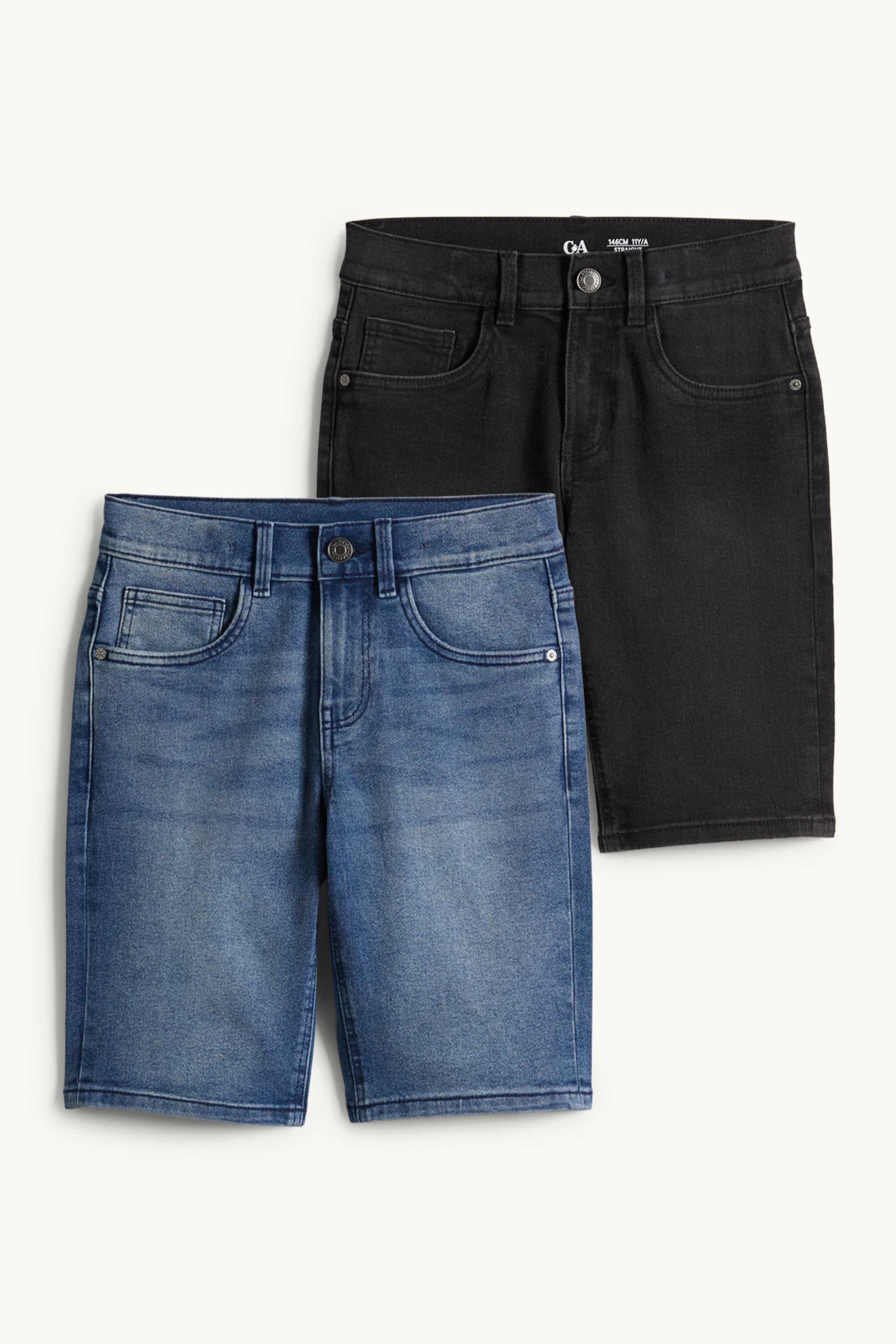 Multipack of 2 - denim Bermuda shorts blue / black