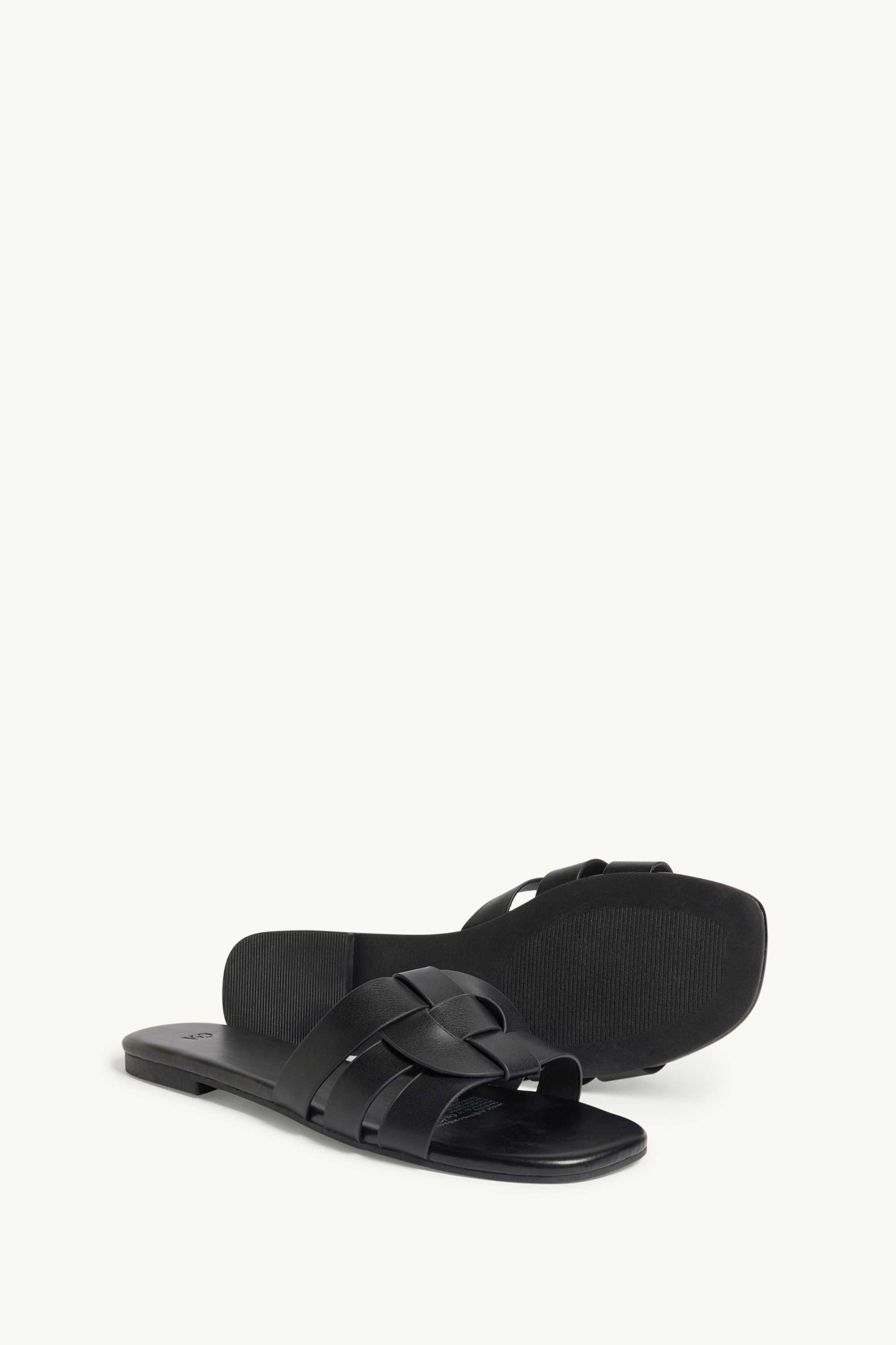 Sandals - faux leather black