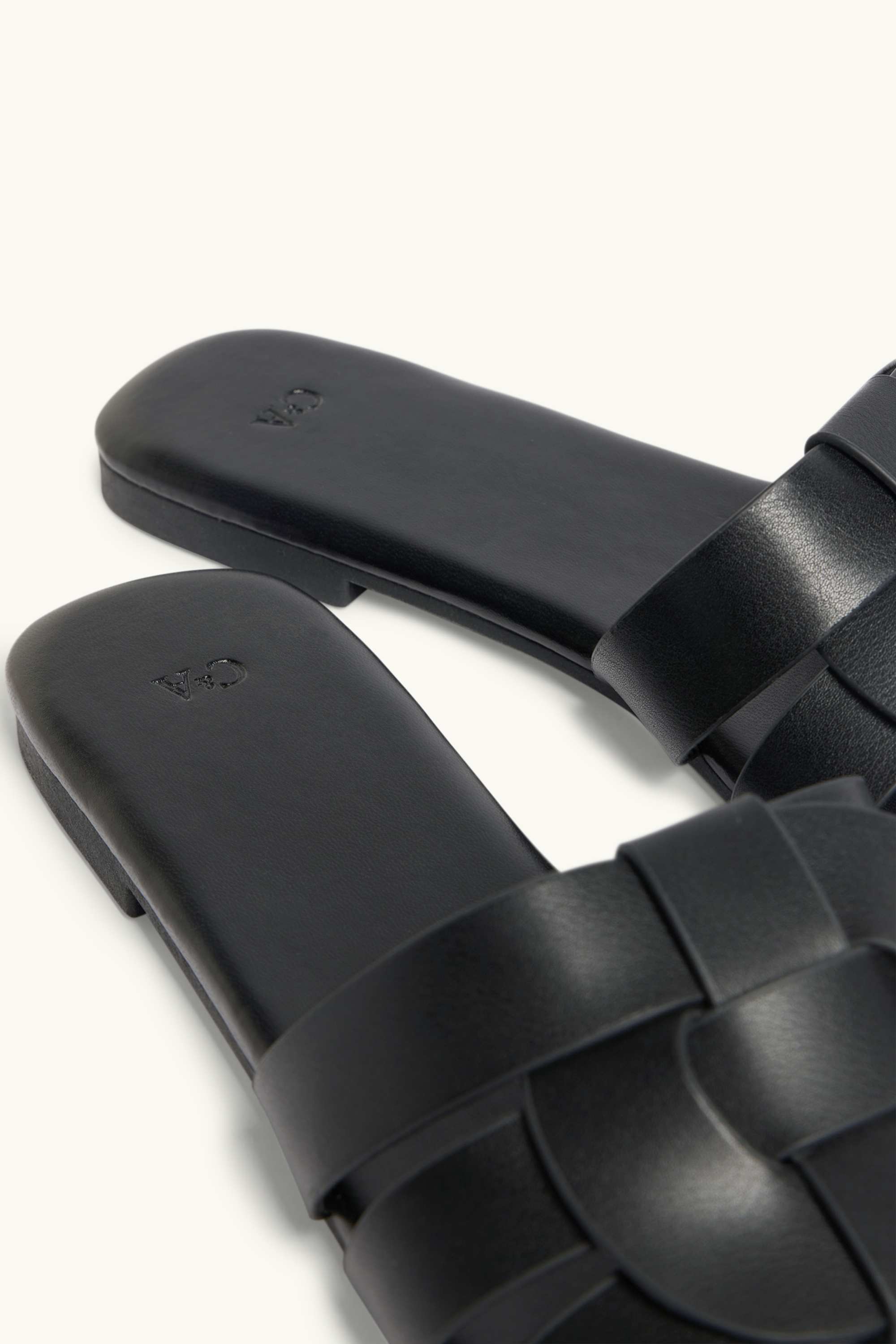 Sandals - faux leather black