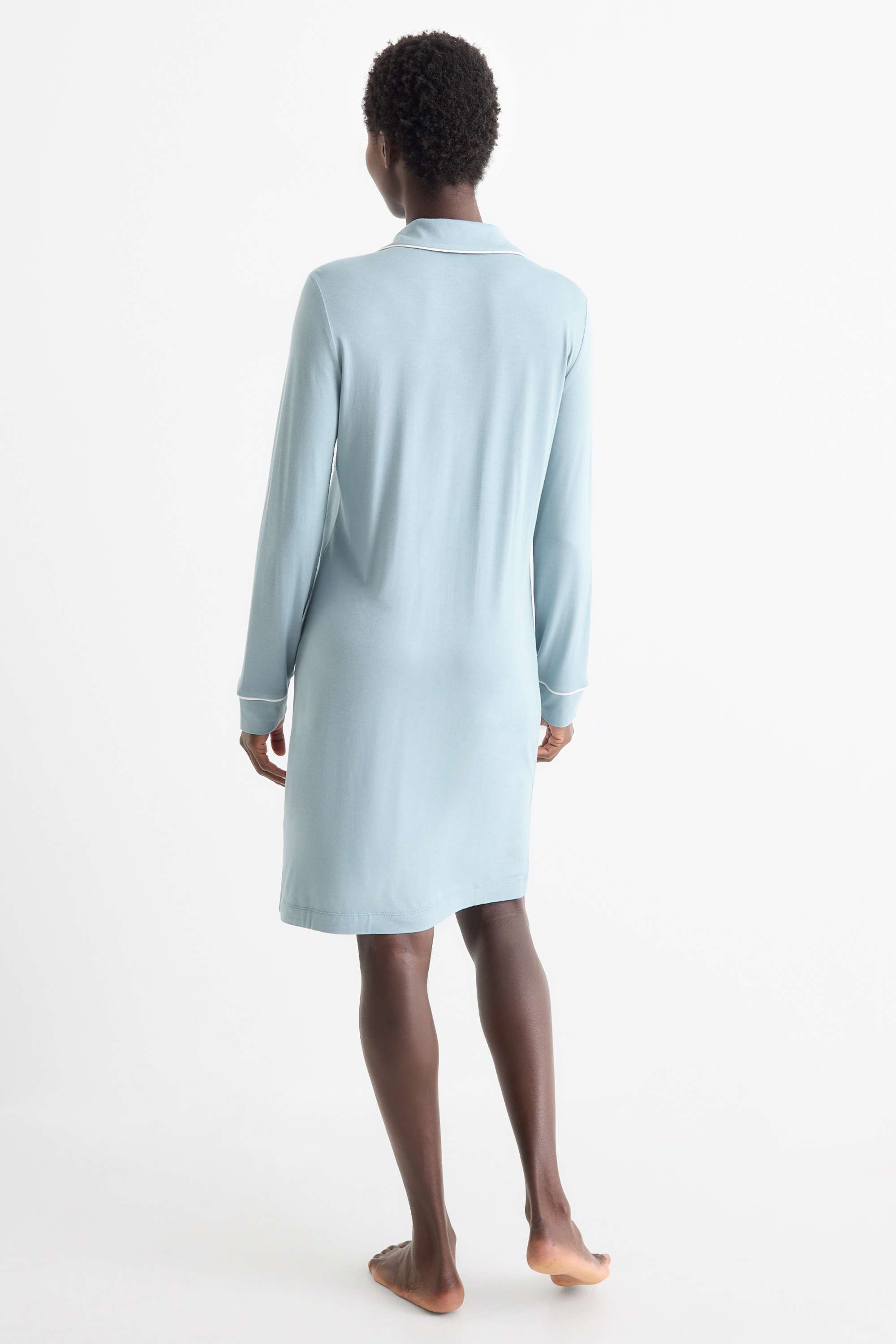 Viscose nightdress light blue