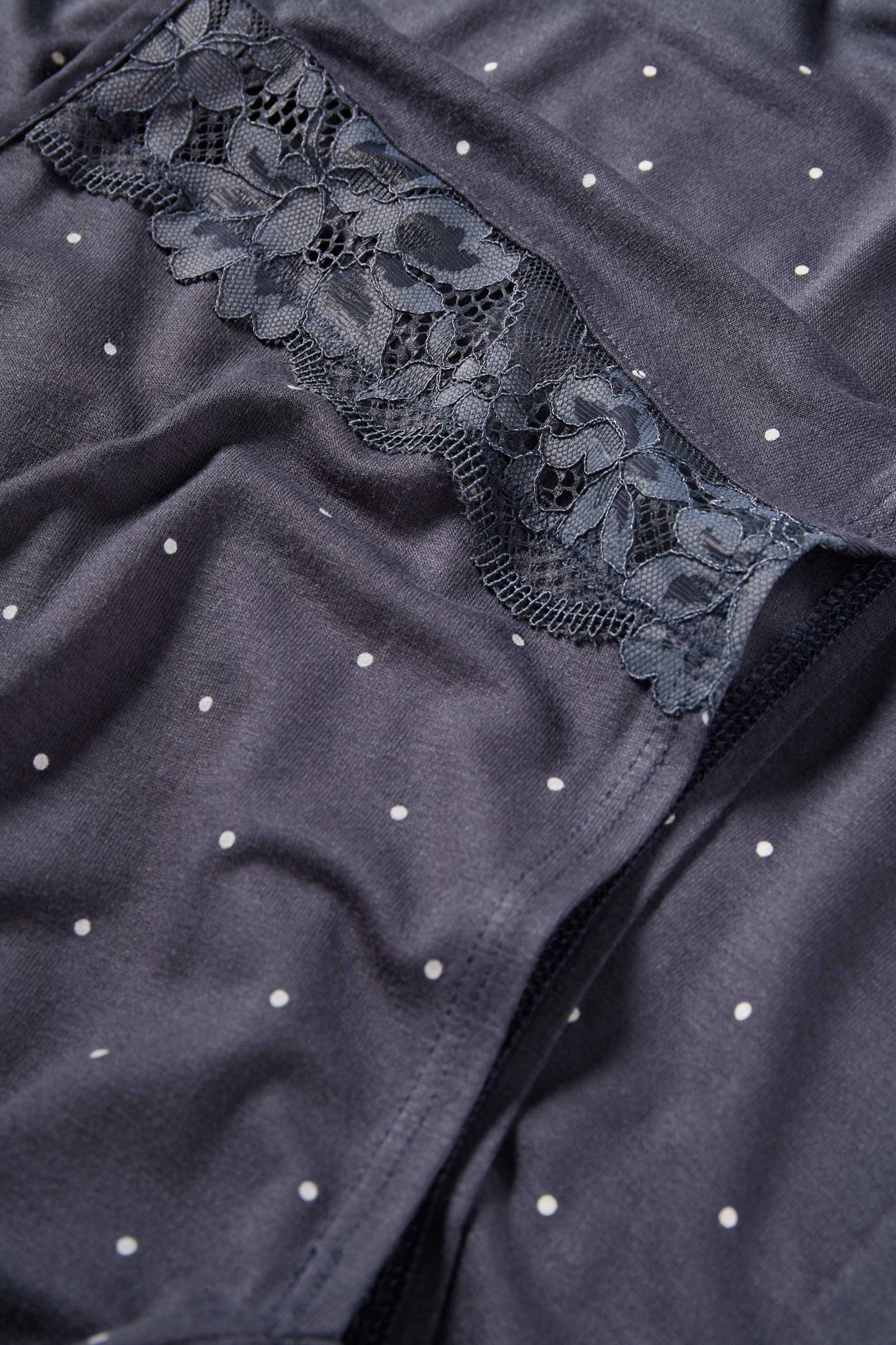 Viscose nightdress - polka dot dark blue