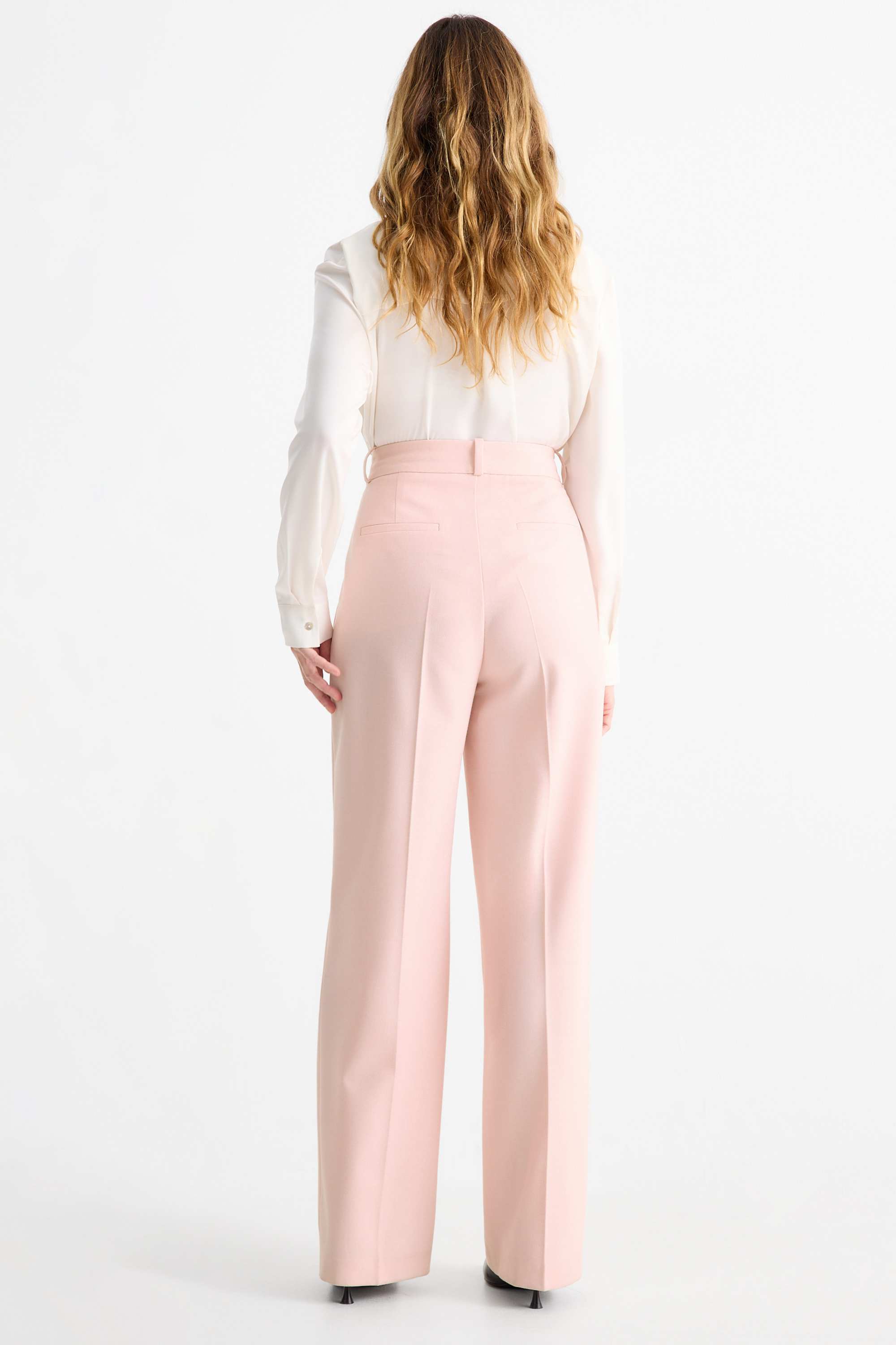 Business trousers - high-rise waist - regular fit rose