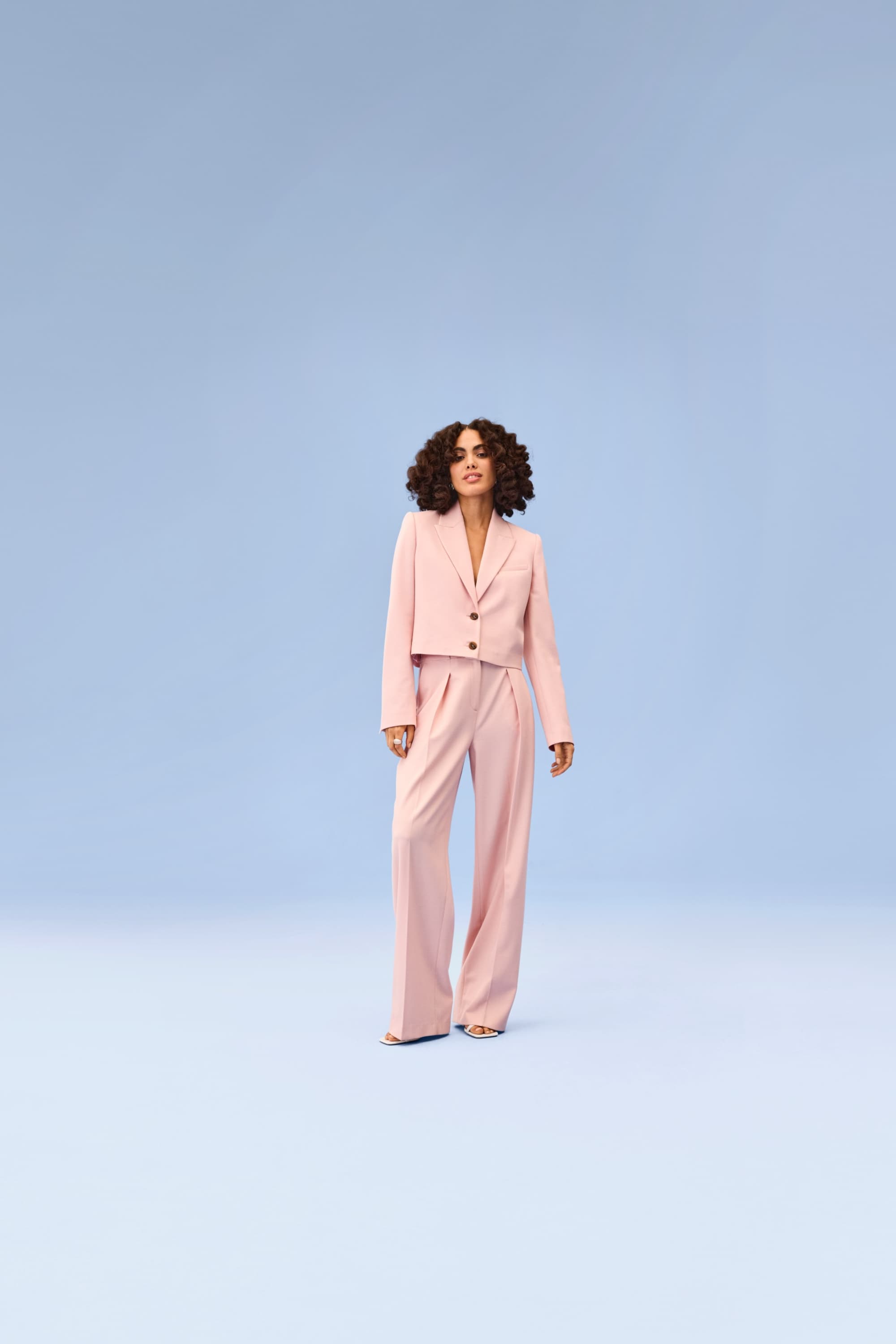 Business trousers - high-rise waist - regular fit rose