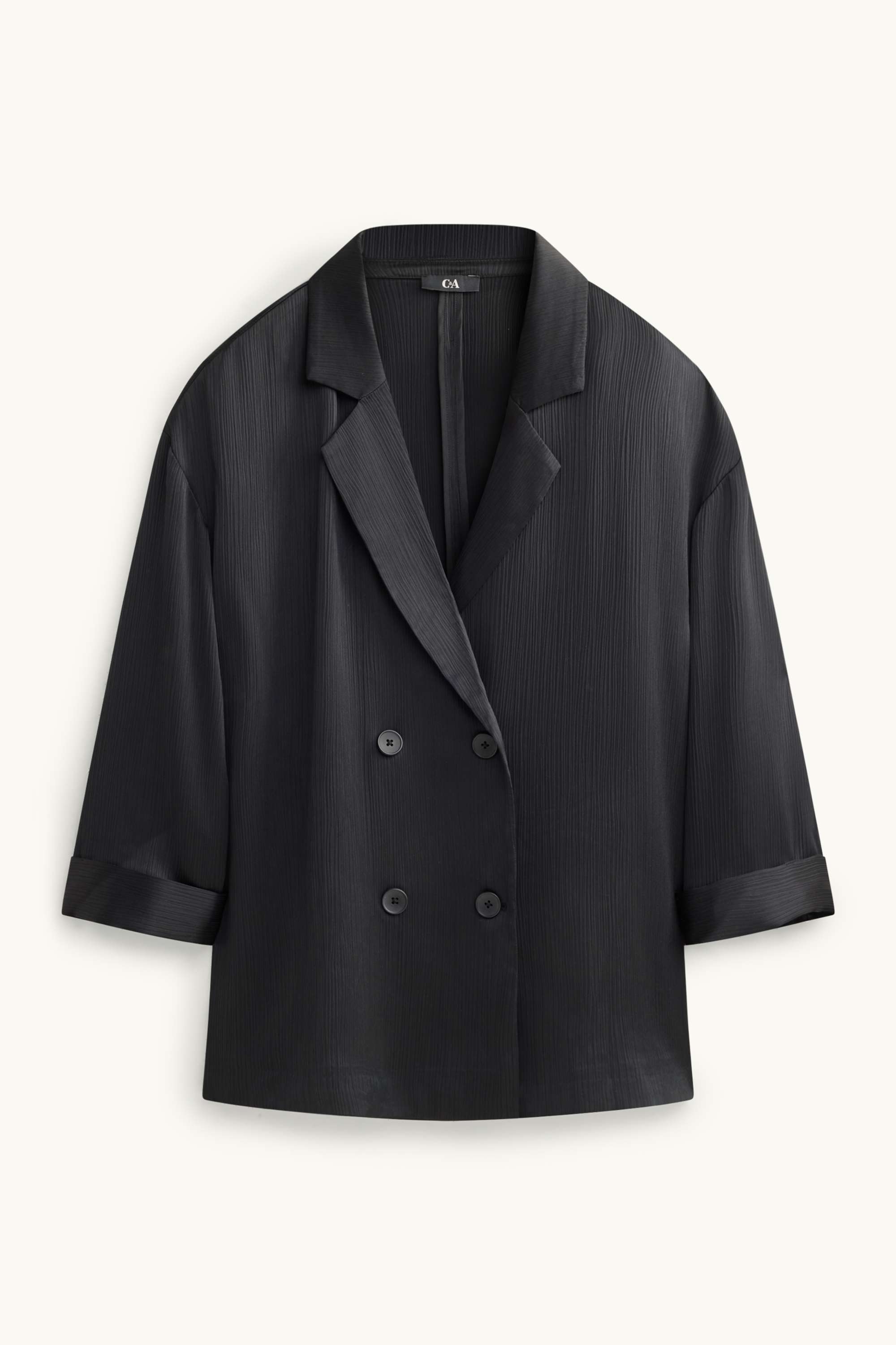 Blazer - regular fit - ribbed black