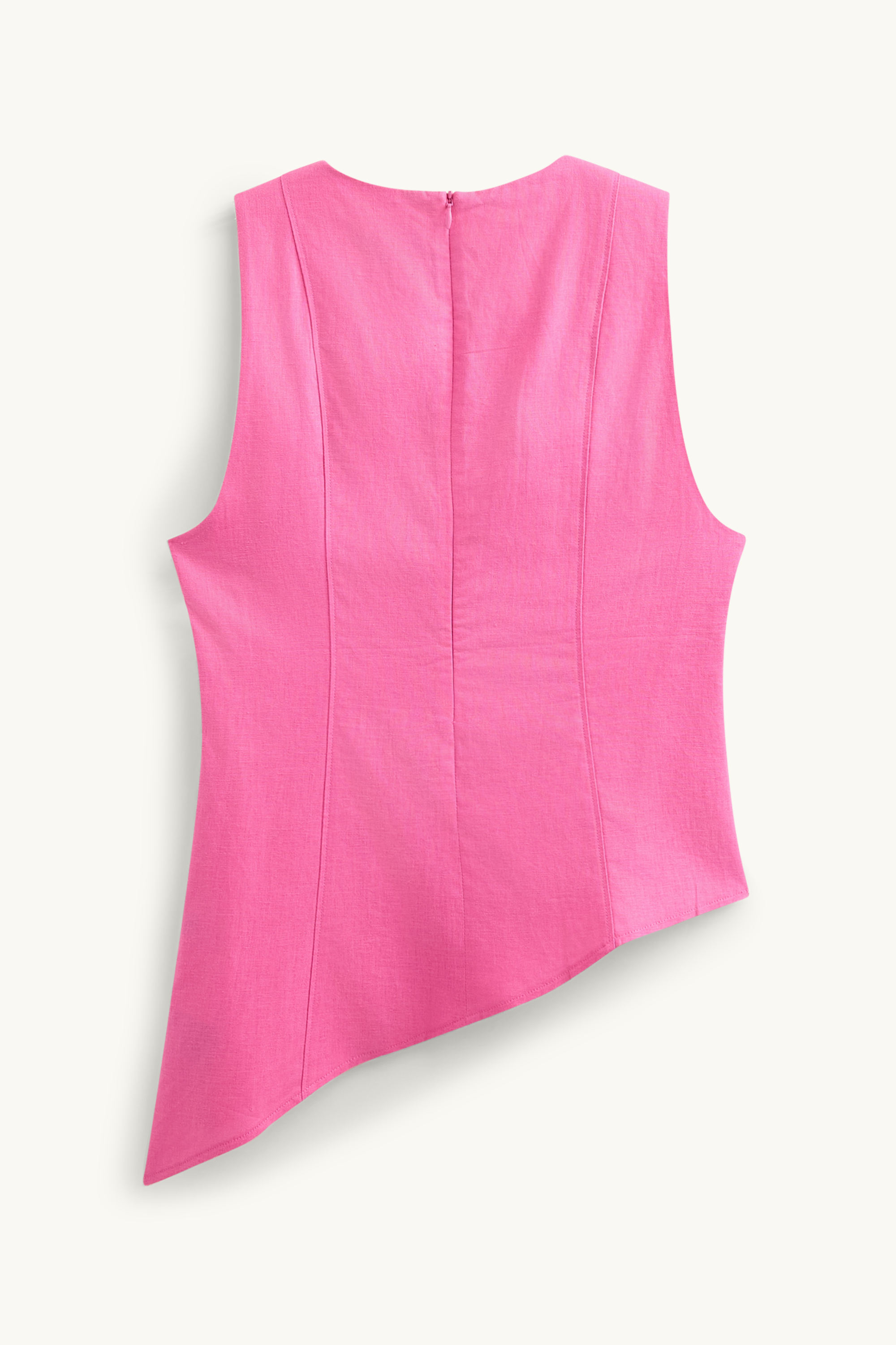 Blouse top - linen blend rose