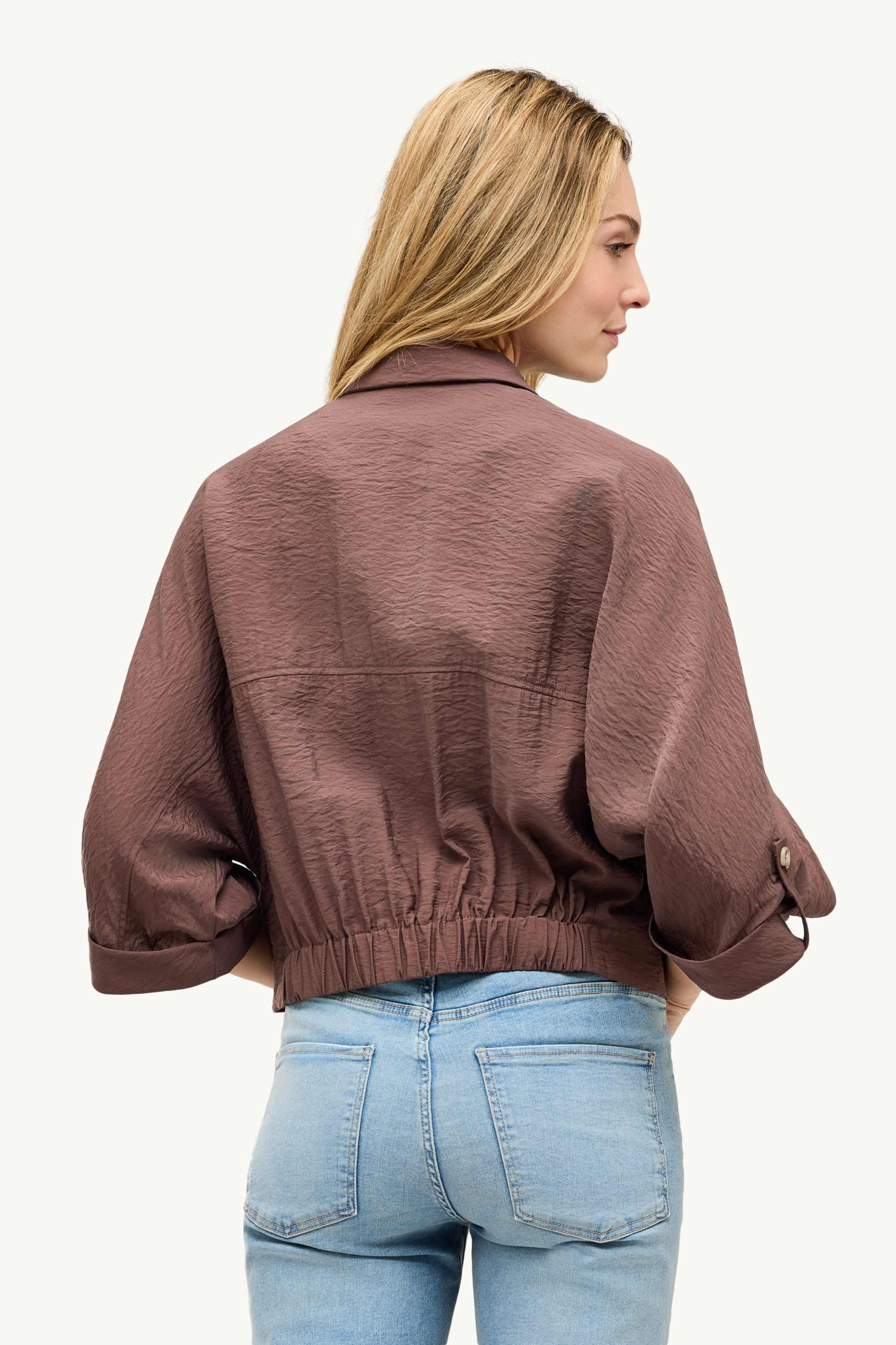 Cropped blazer brown
