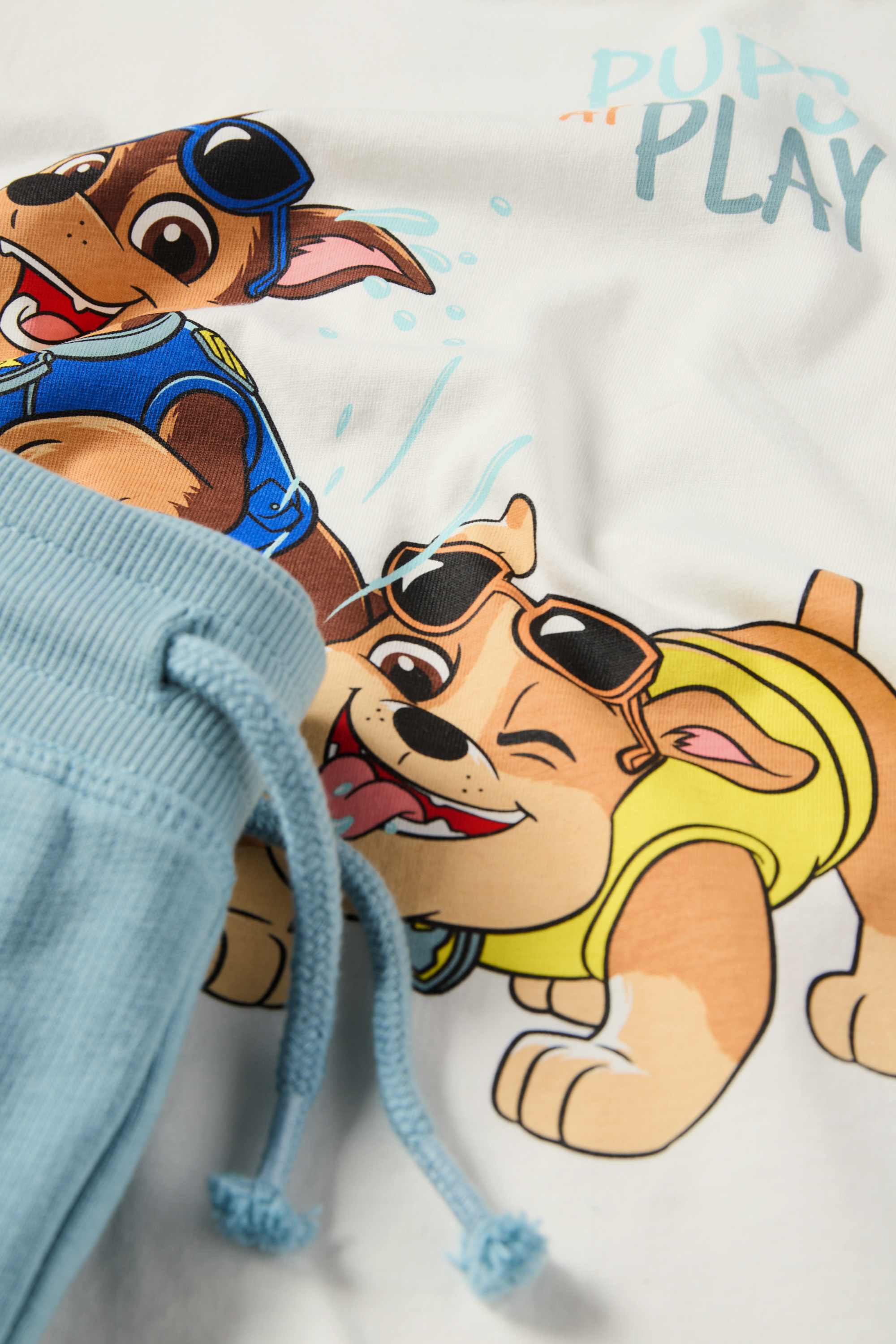 PAW Patrol - set - short sleeve T-shirt and cargo sweat shorts white / blue