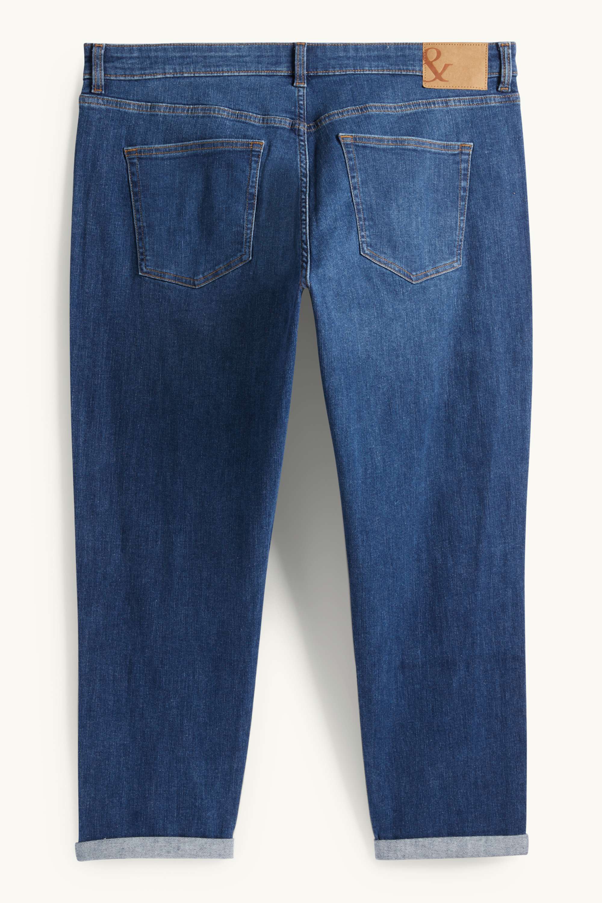 Boyfriend jeans - mid-rise waist blue denim