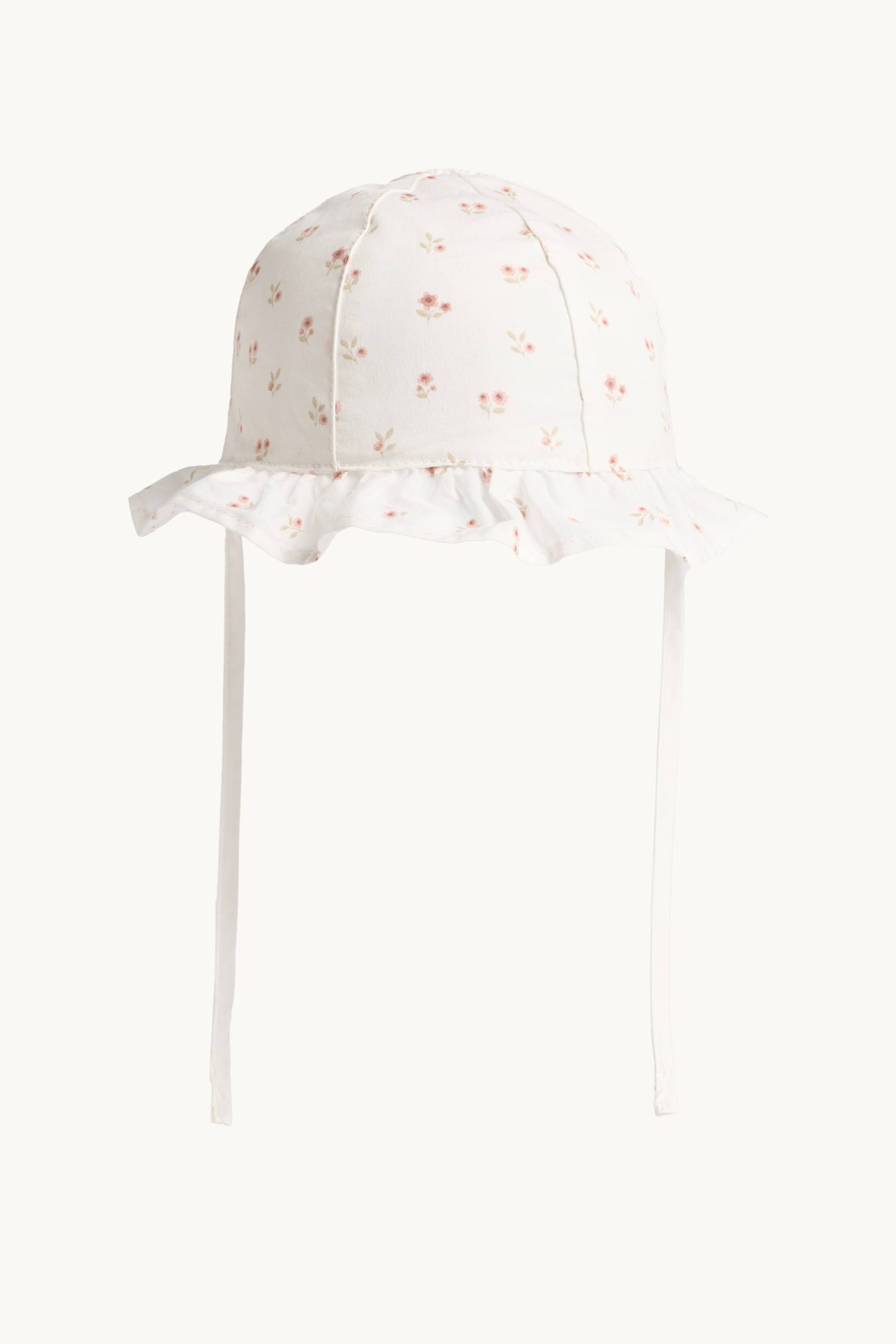 Floral - baby hat white