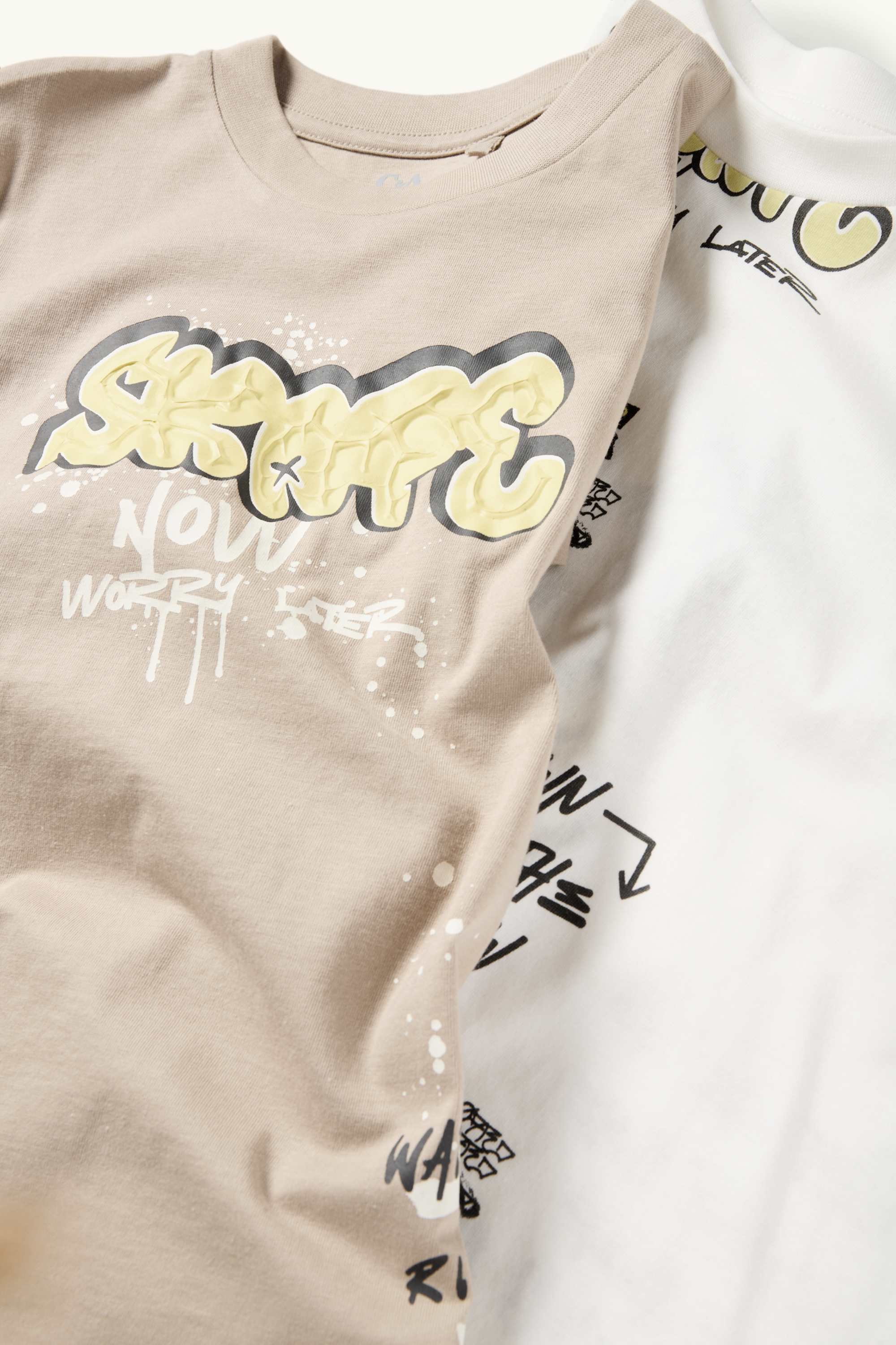 Multipack of 2 - graffiti - short sleeve T-shirt white / beige