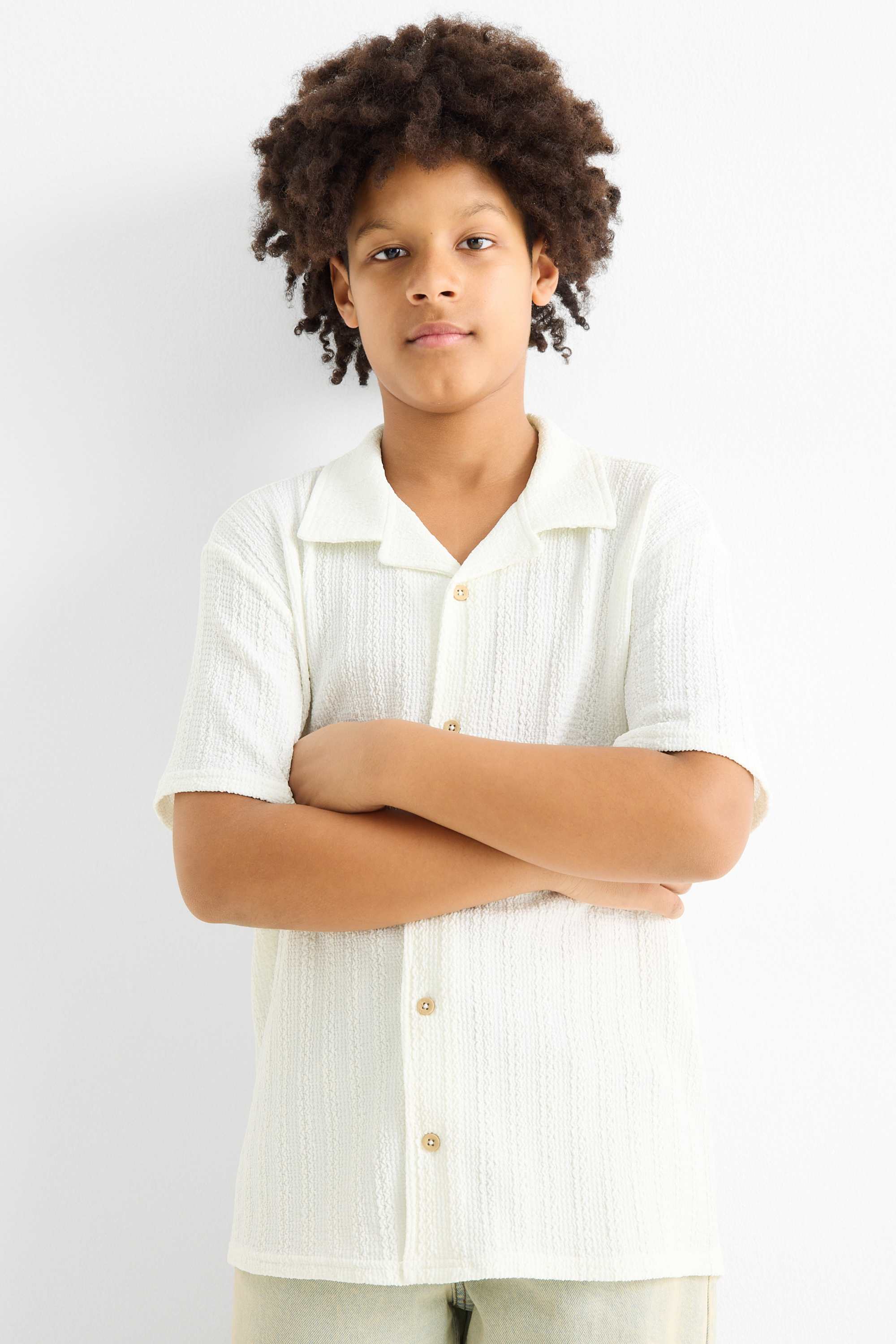 Shirt - textured white
