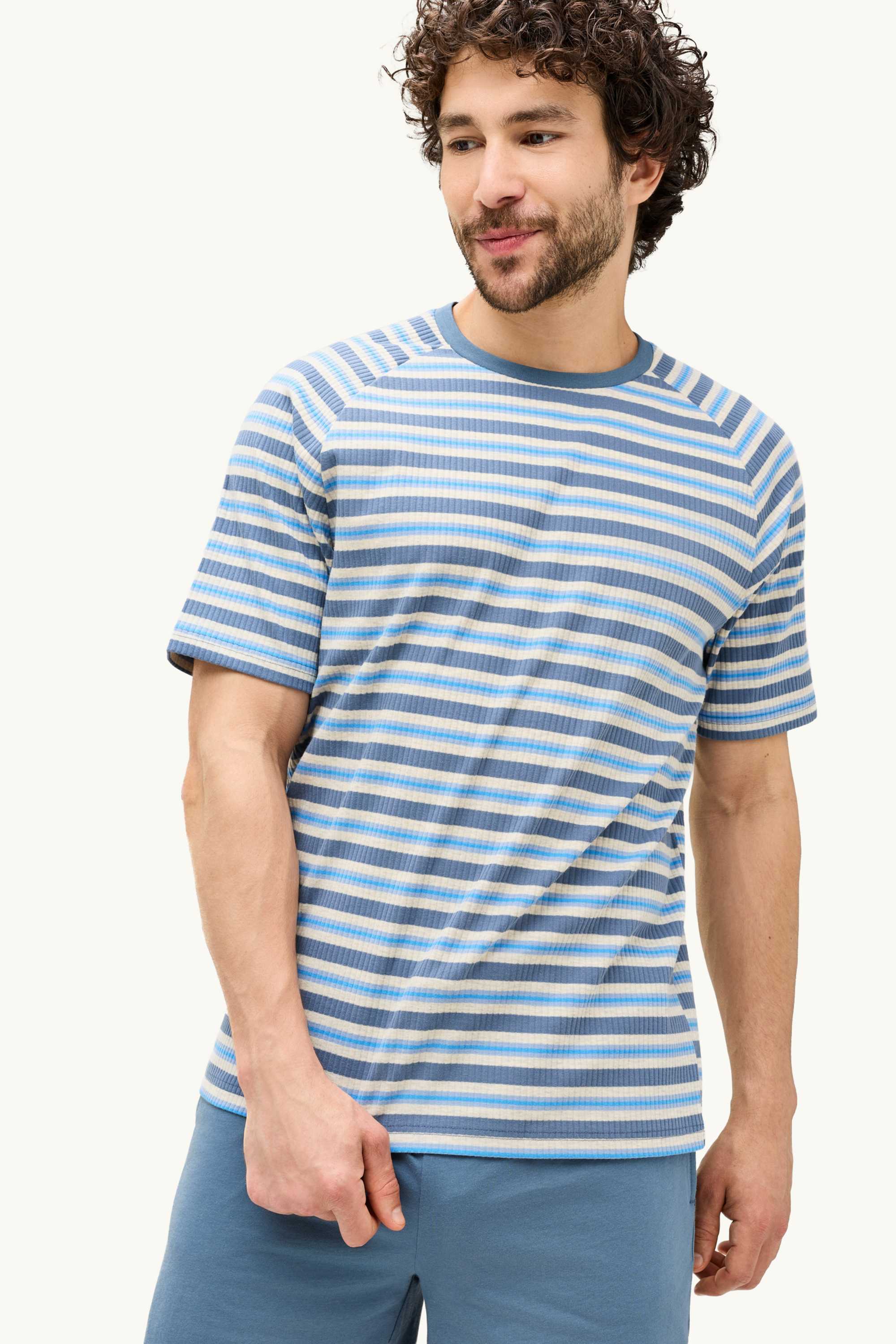 Short pyjamas - 2 piece blue / white