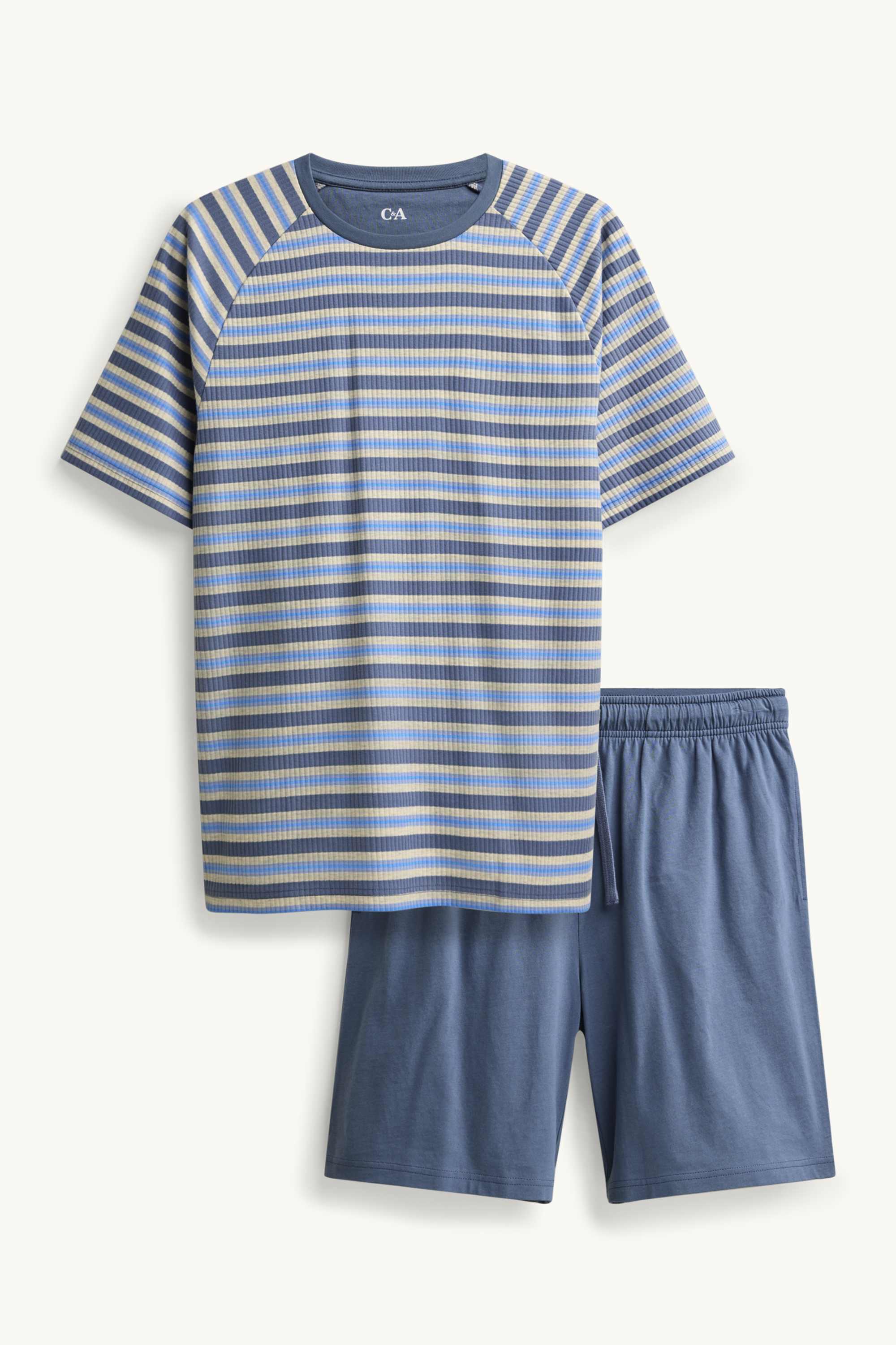 Short pyjamas - 2 piece blue / white