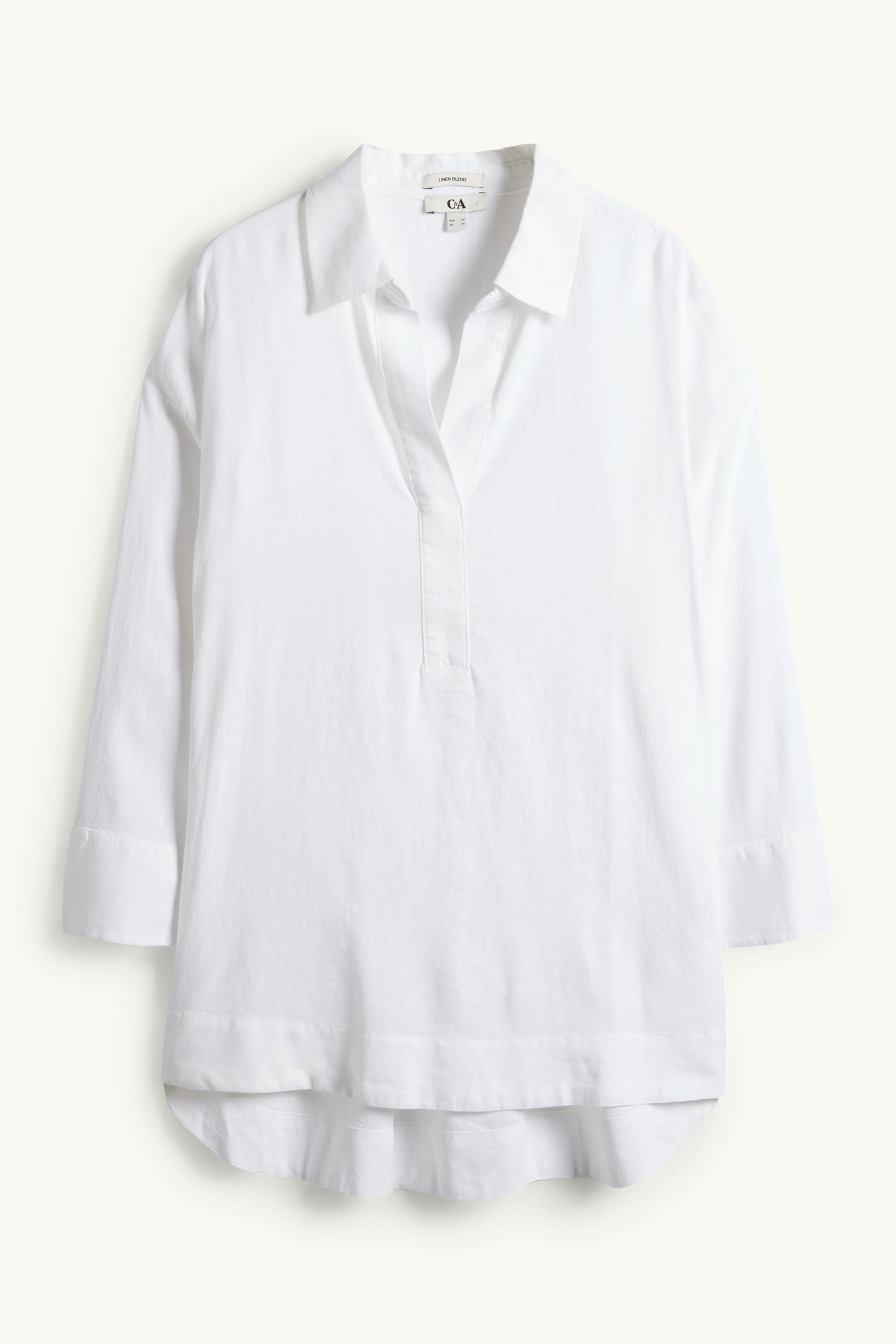 Blouse - linen blend white