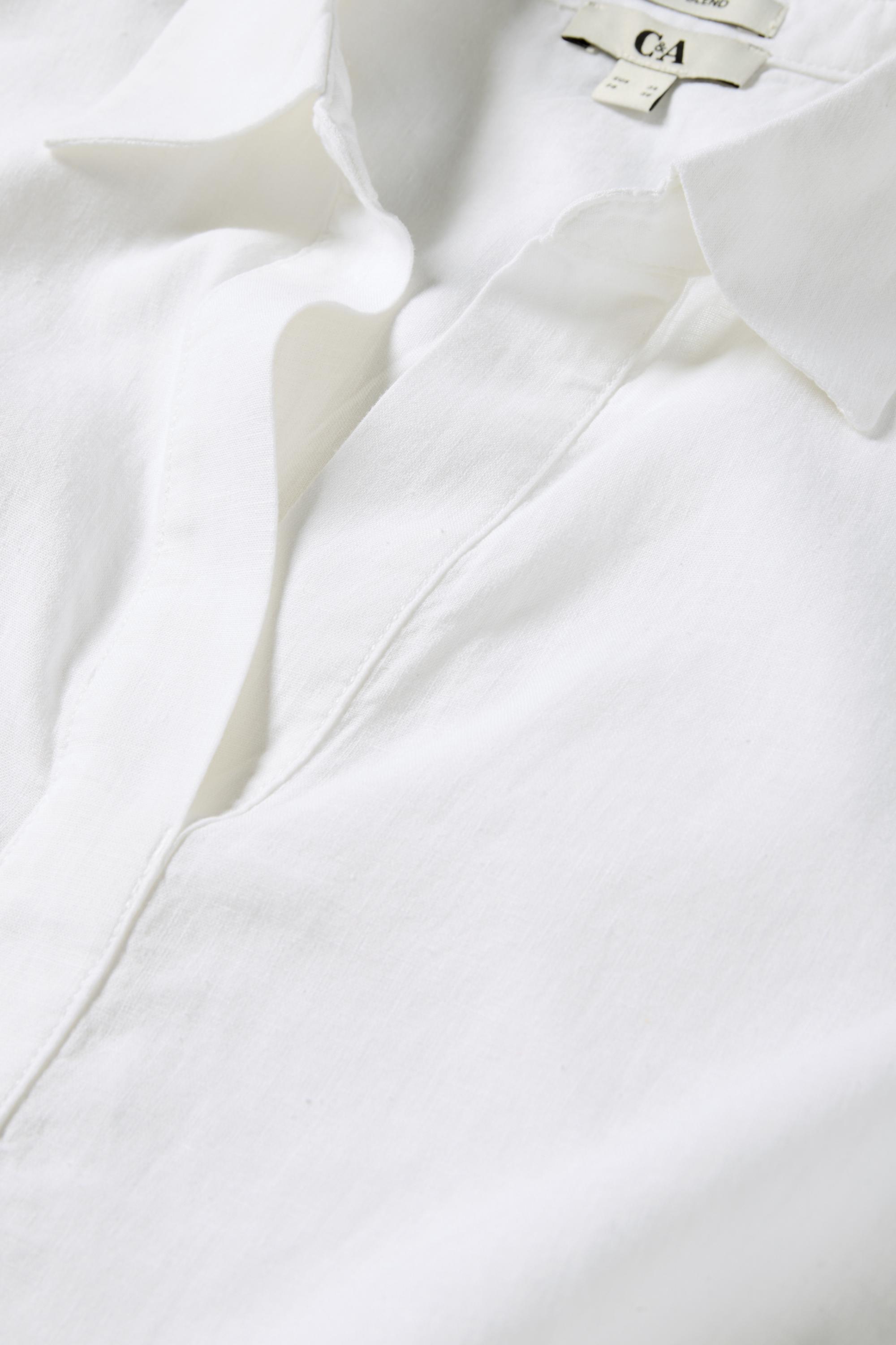 Blouse - linen blend white