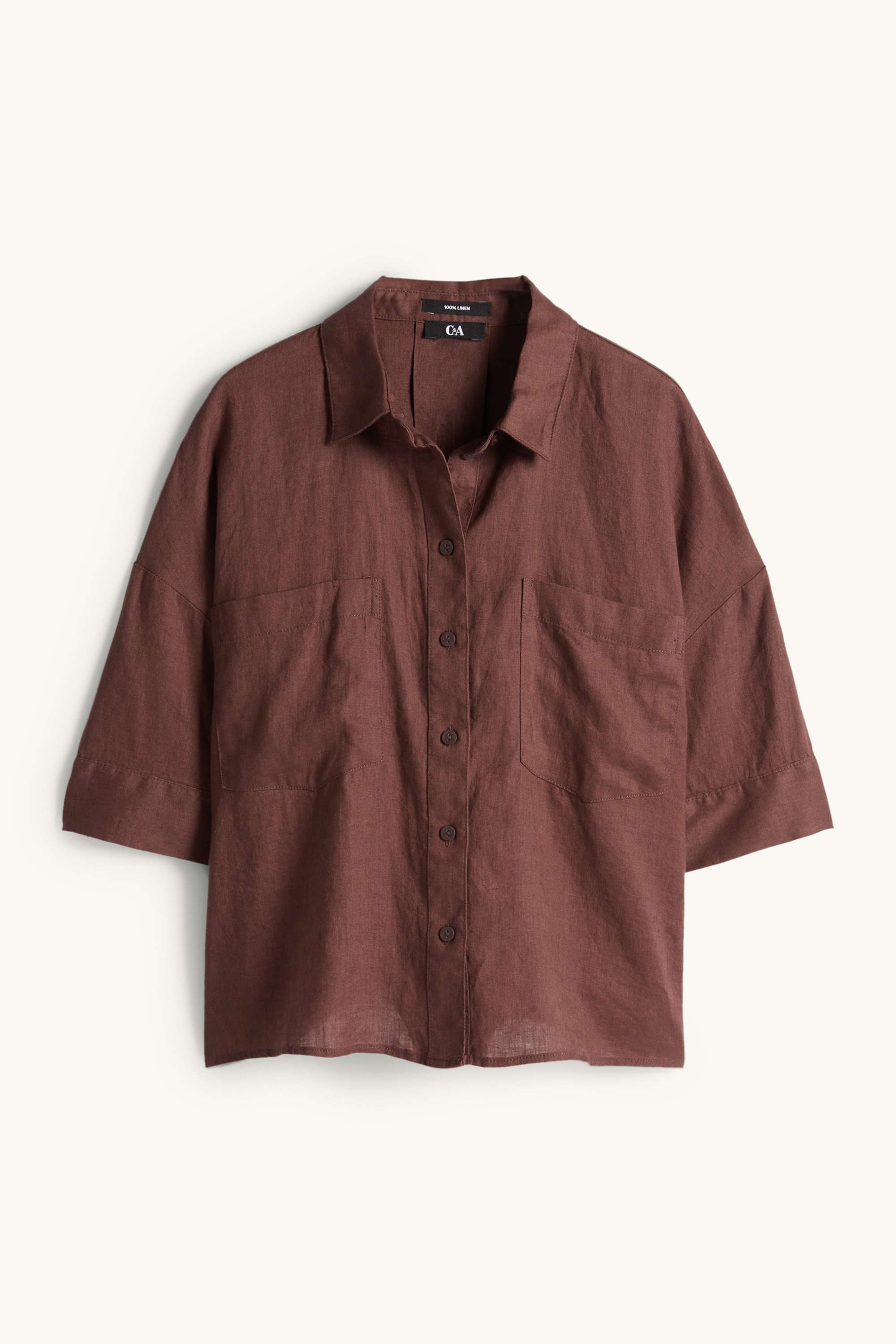Linen shirt blouse brown