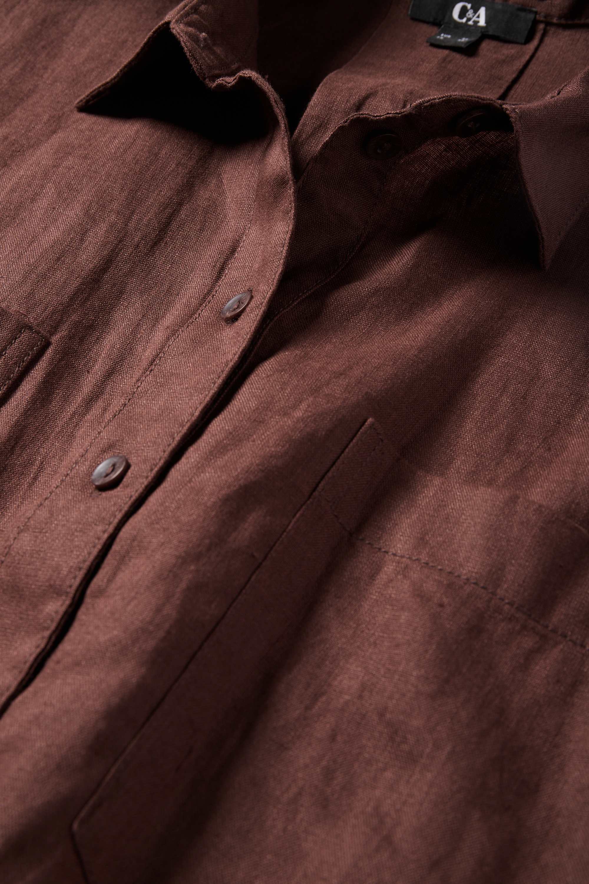 Linen shirt blouse brown