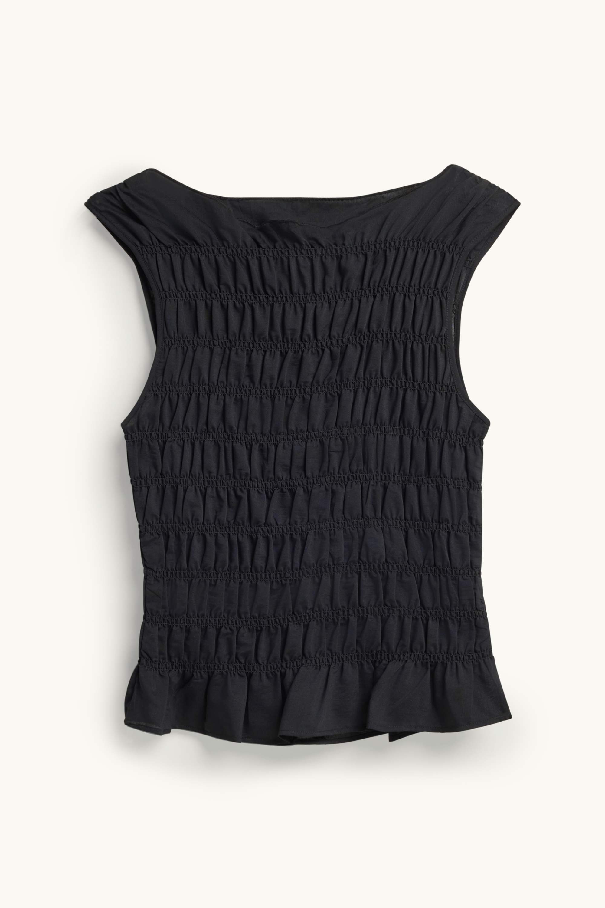Blouse - smocked black
