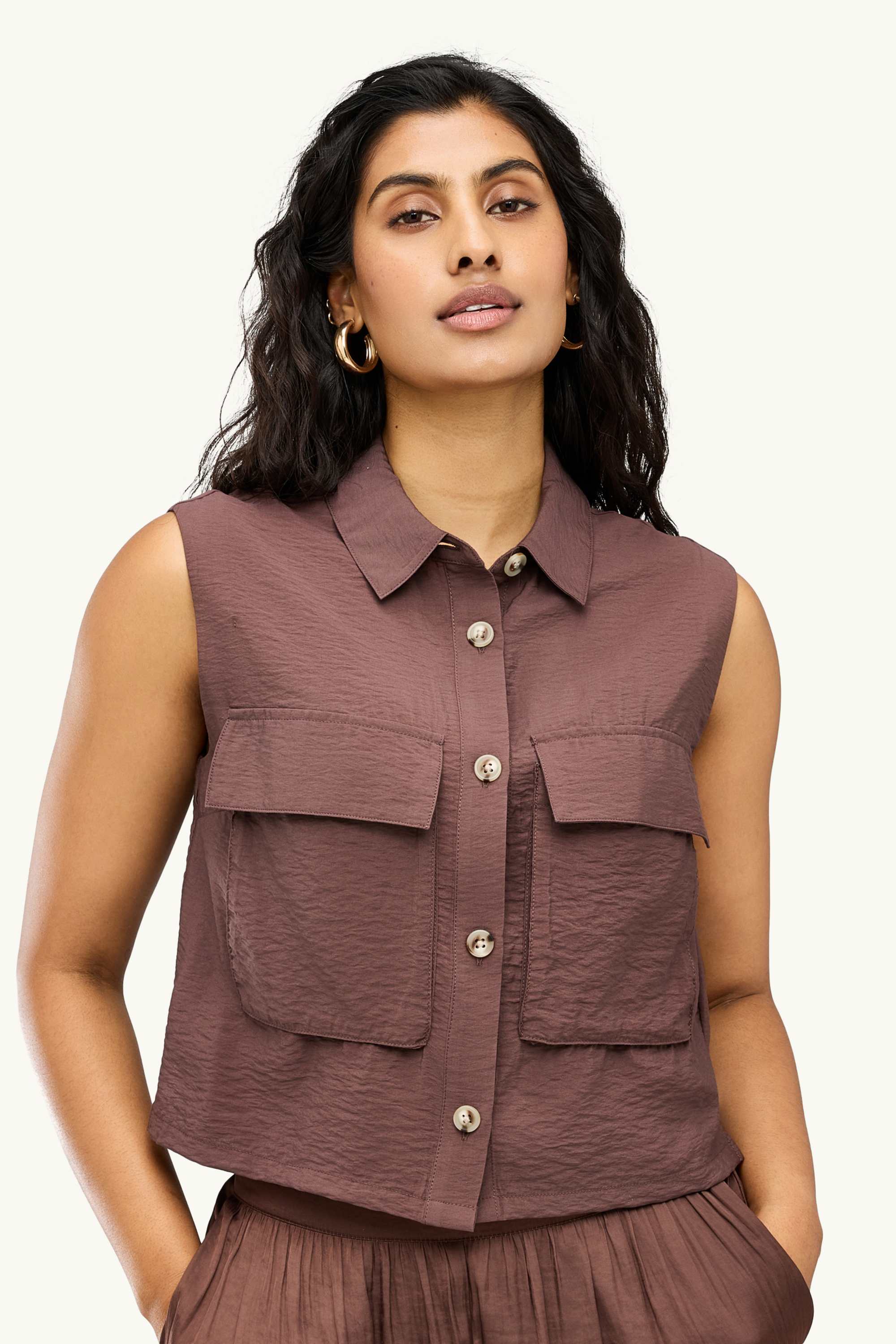Waistcoat - textured brown