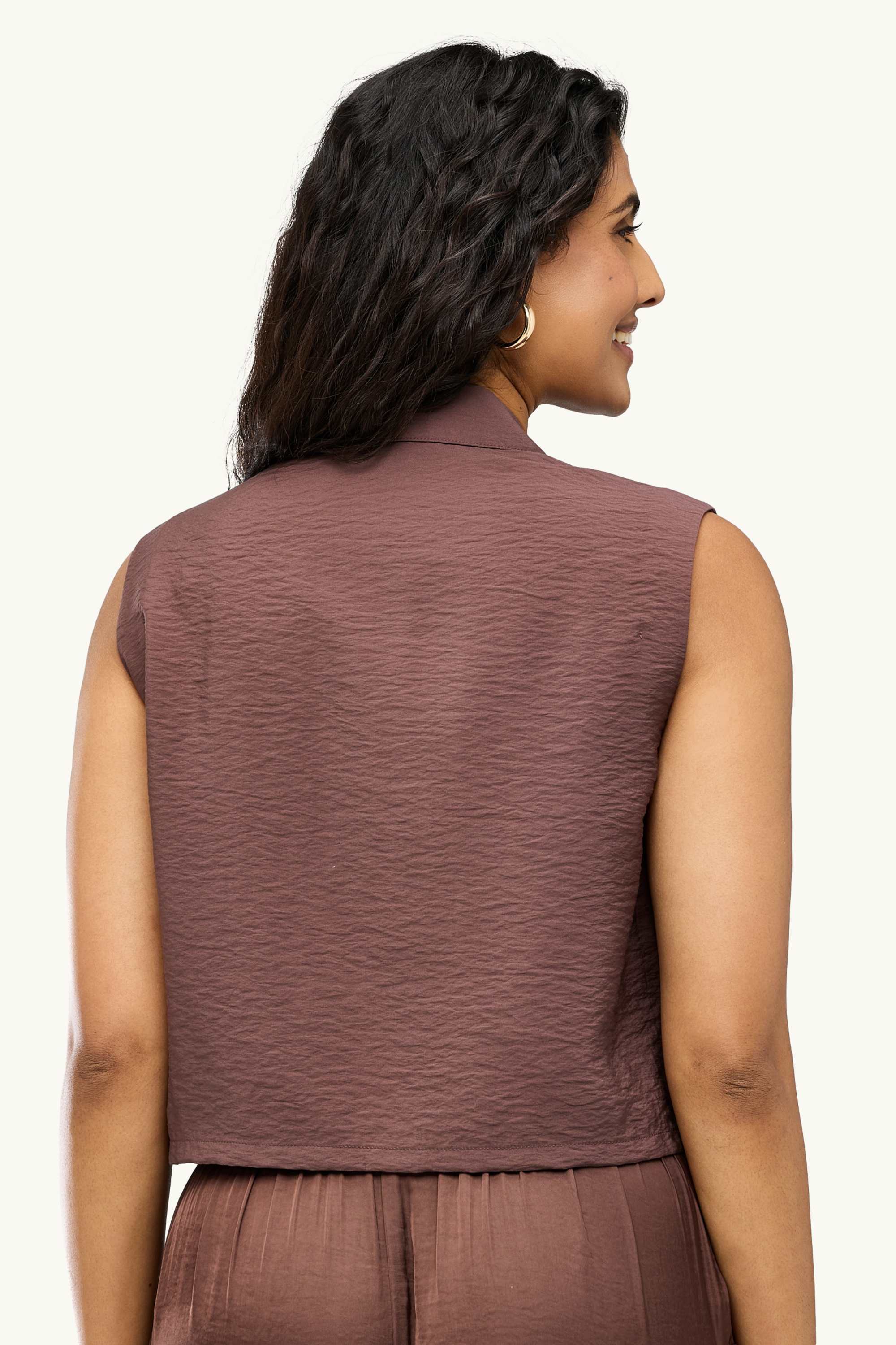 Waistcoat - textured brown