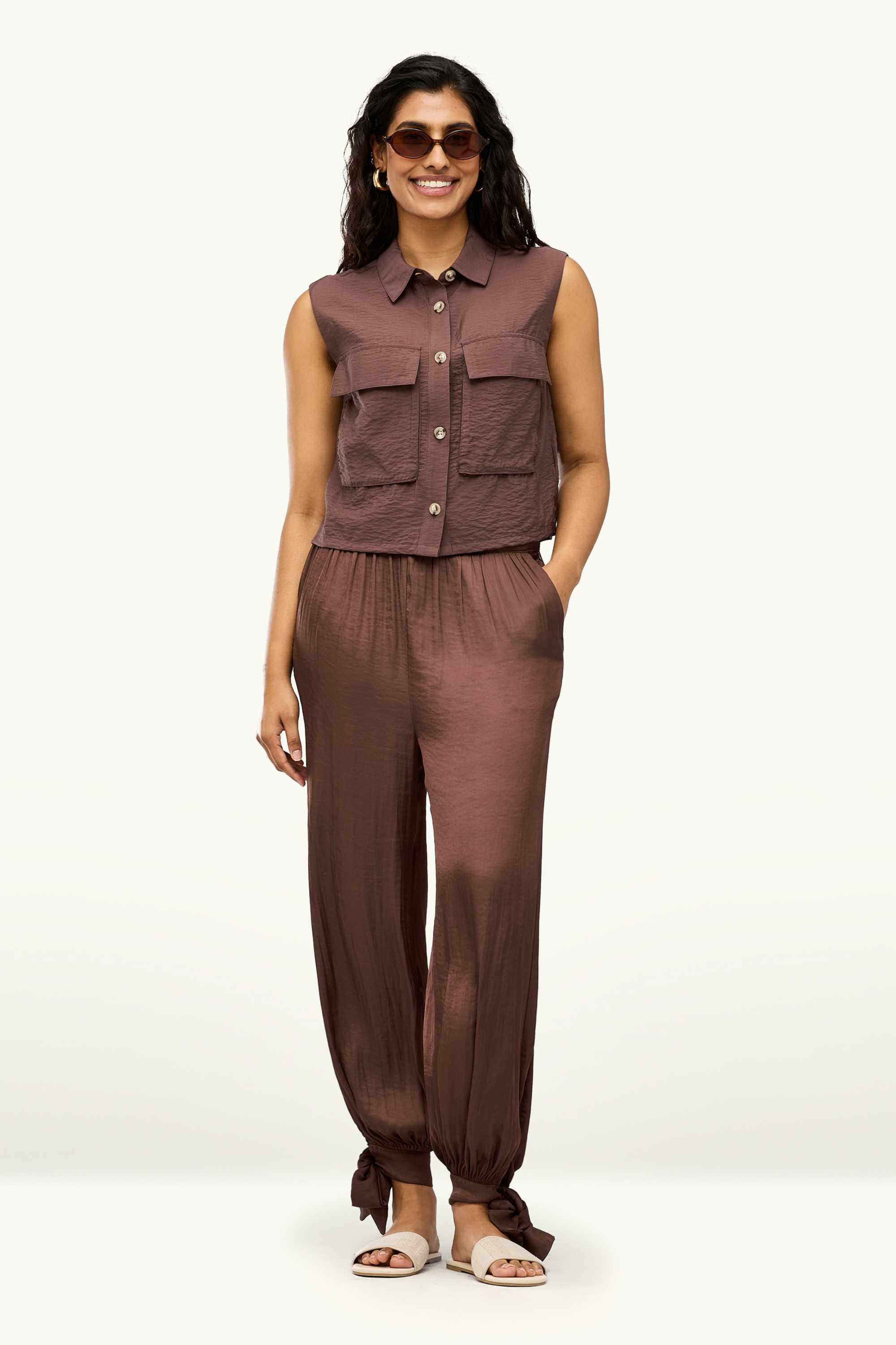 Waistcoat - textured brown