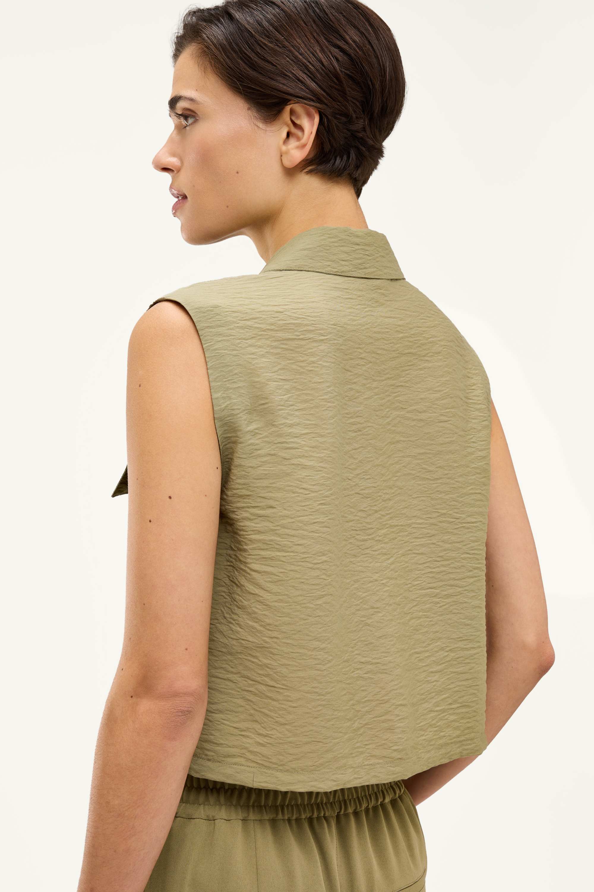 Waistcoat - textured beige