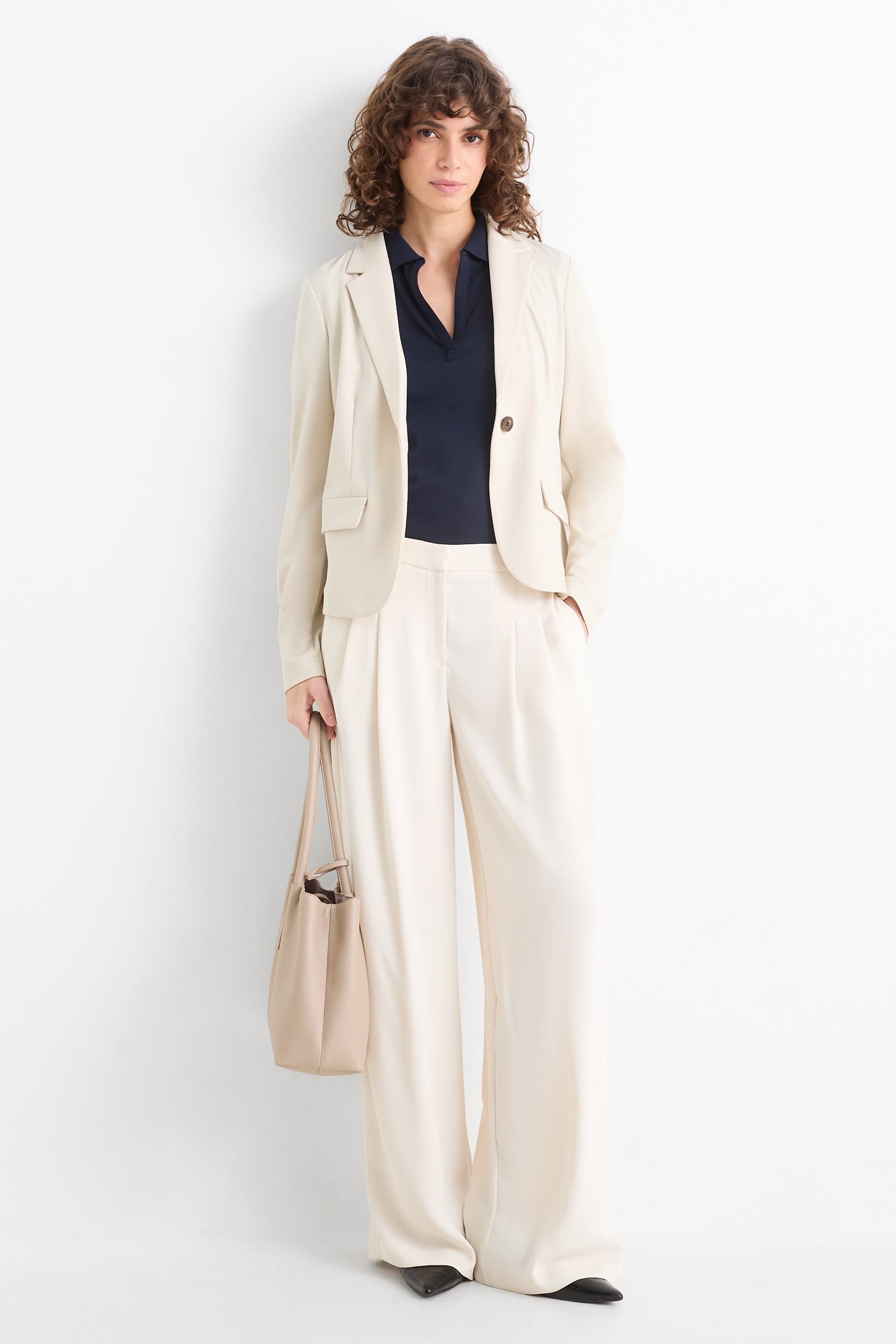 Jersey blazer - regular fit cremewhite