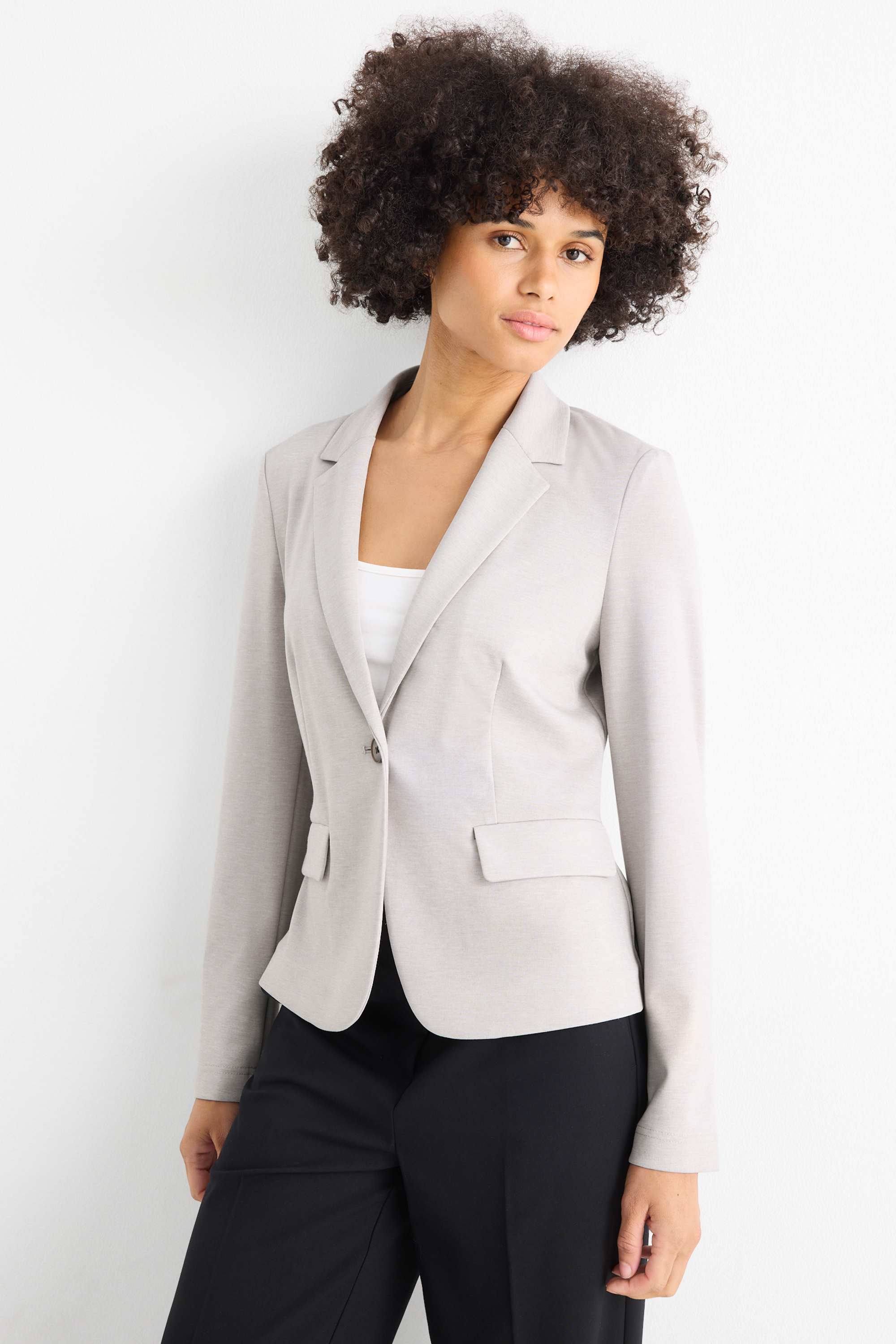 Jersey blazer - regular fit light gray