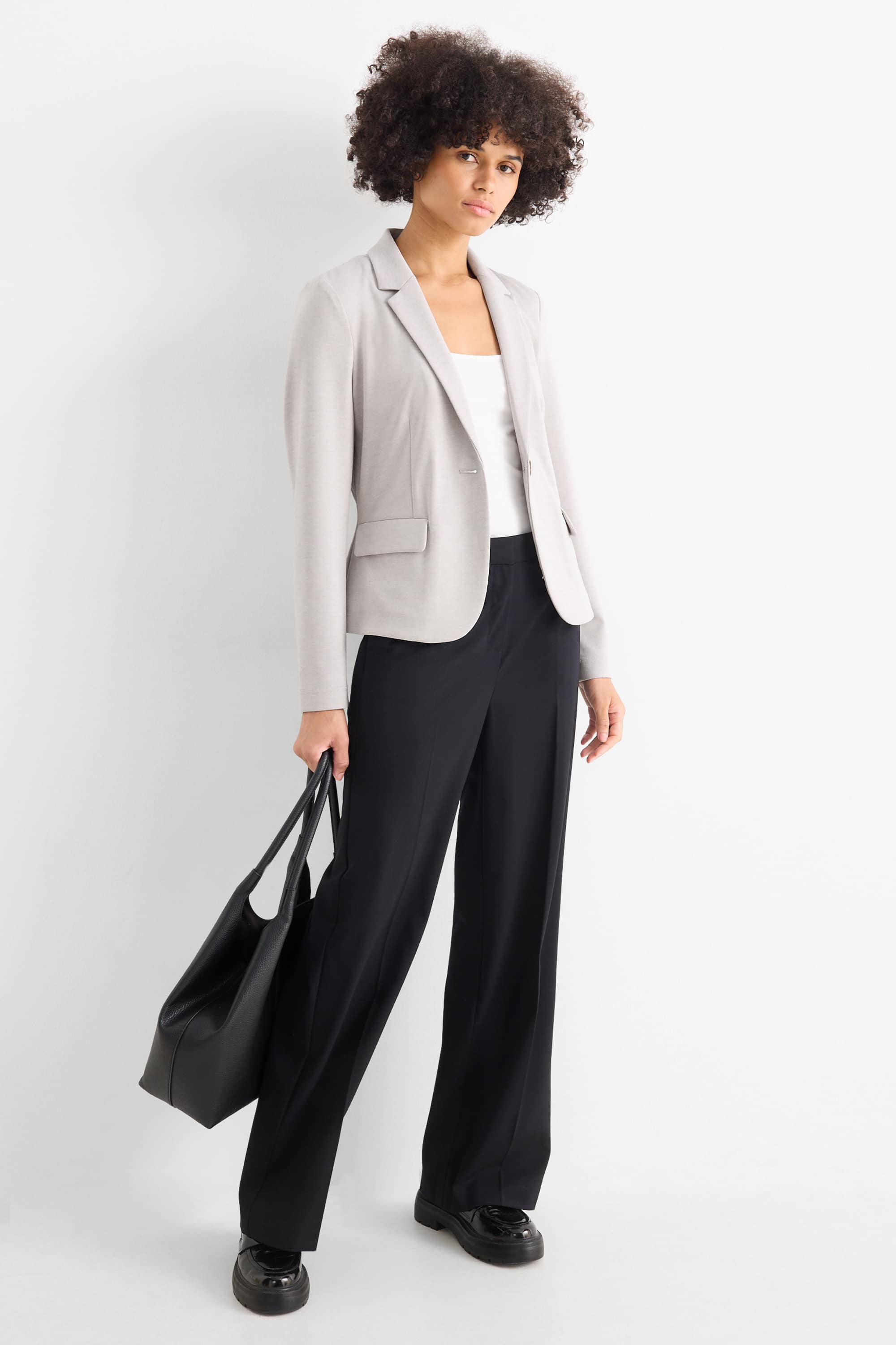 Jersey blazer - regular fit light gray