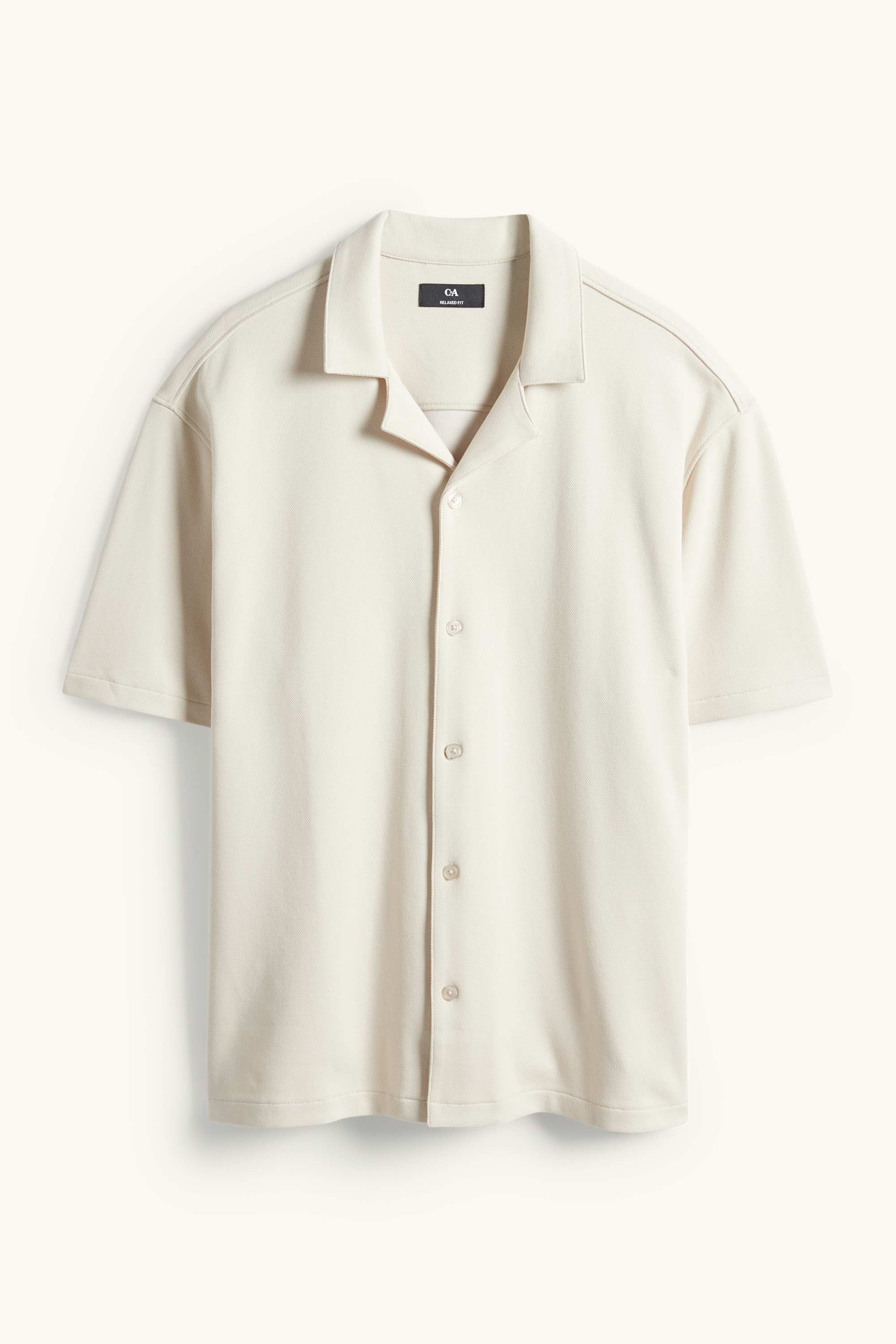Shirt - regular fit - lapel collar cremewhite