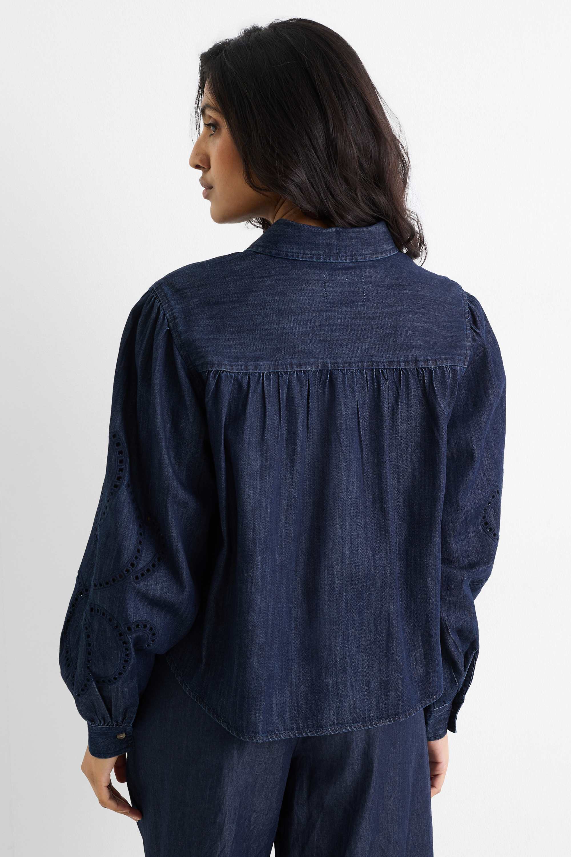 Denim blouse dark blue
