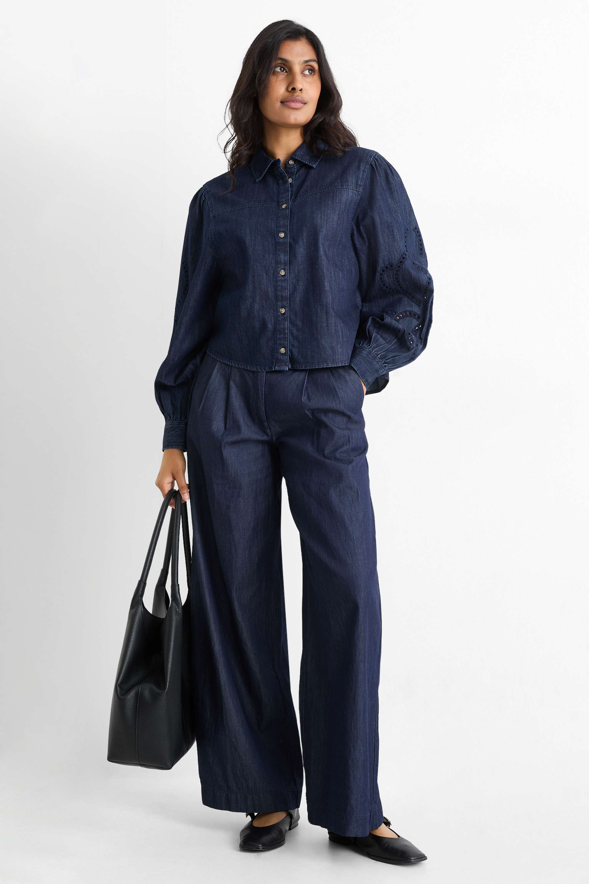 Denim blouse dark blue