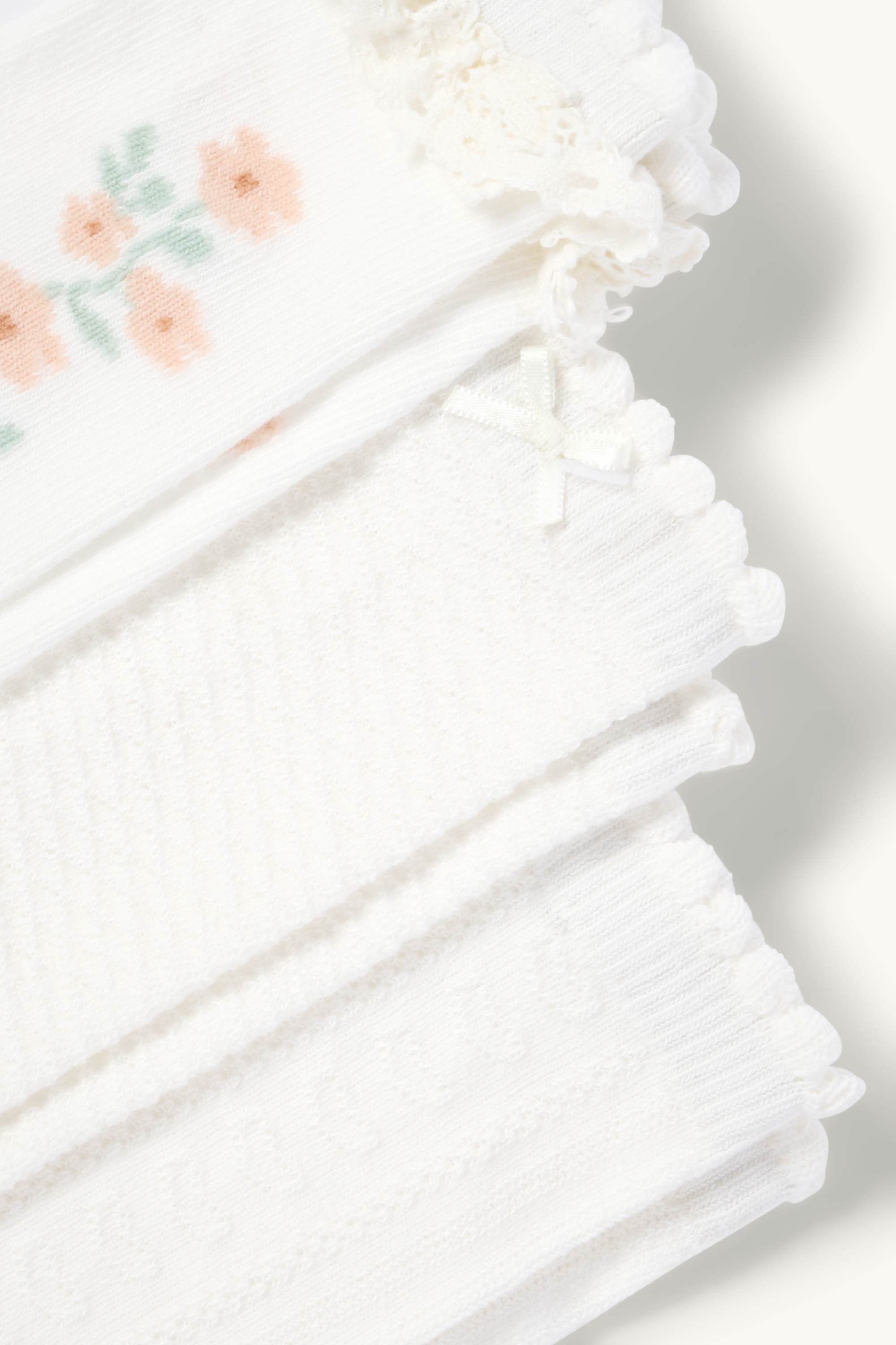 Multipack of 3 - floral - baby knee-high socks white